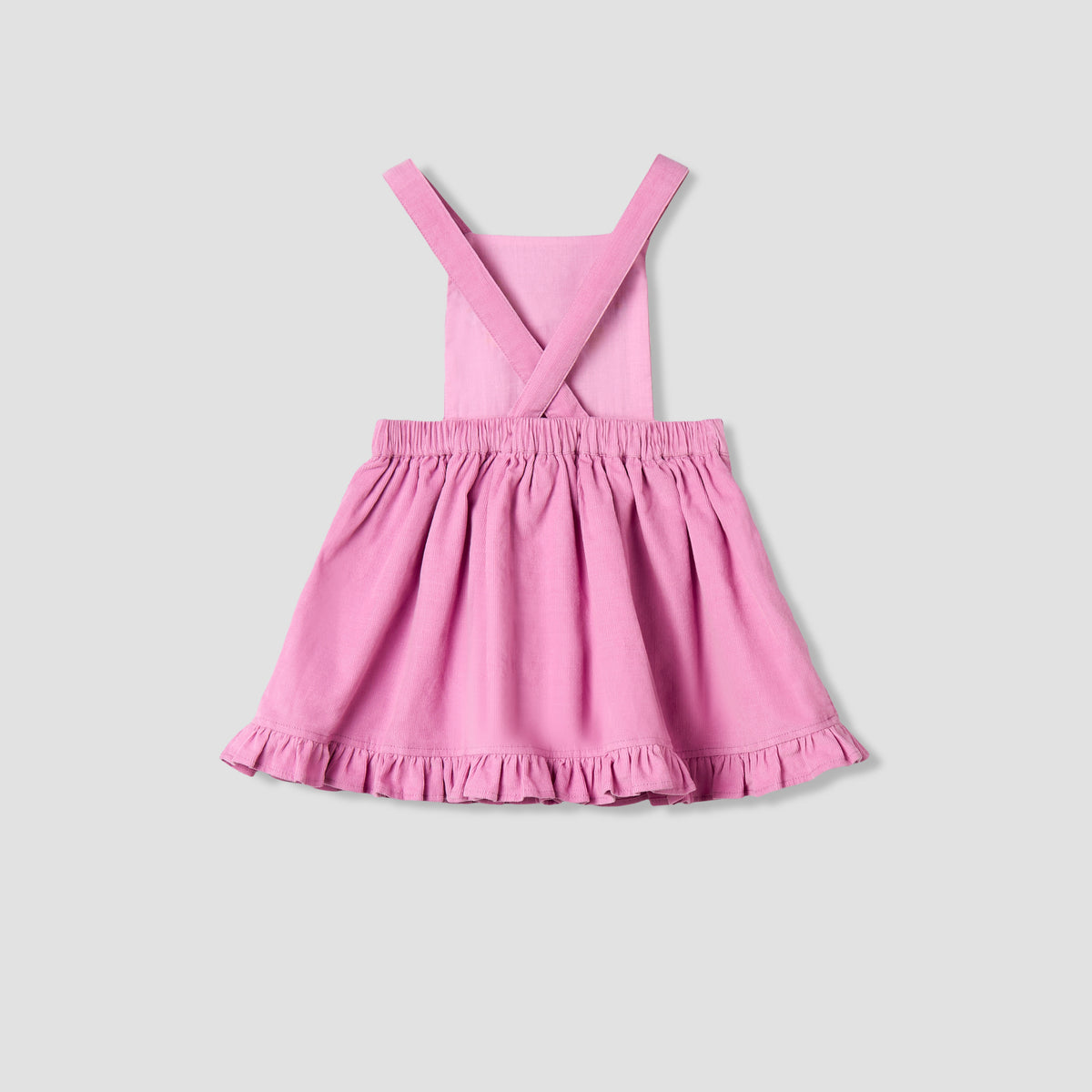 Giggles Collared Long Sleeves Top and Pinafore Dress with Tights