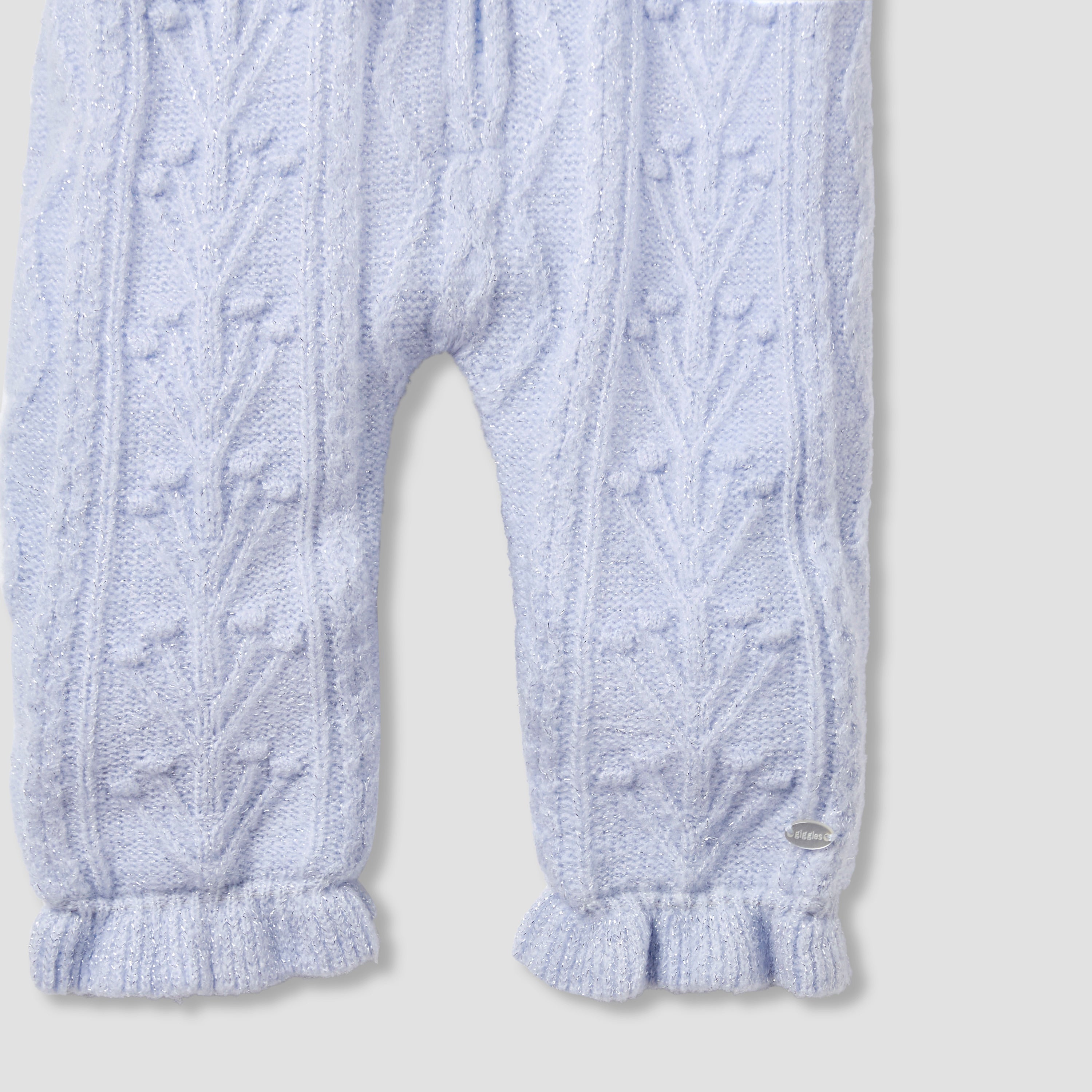 Giggles Textured Hooded Sleepsuit with Long Sleeves