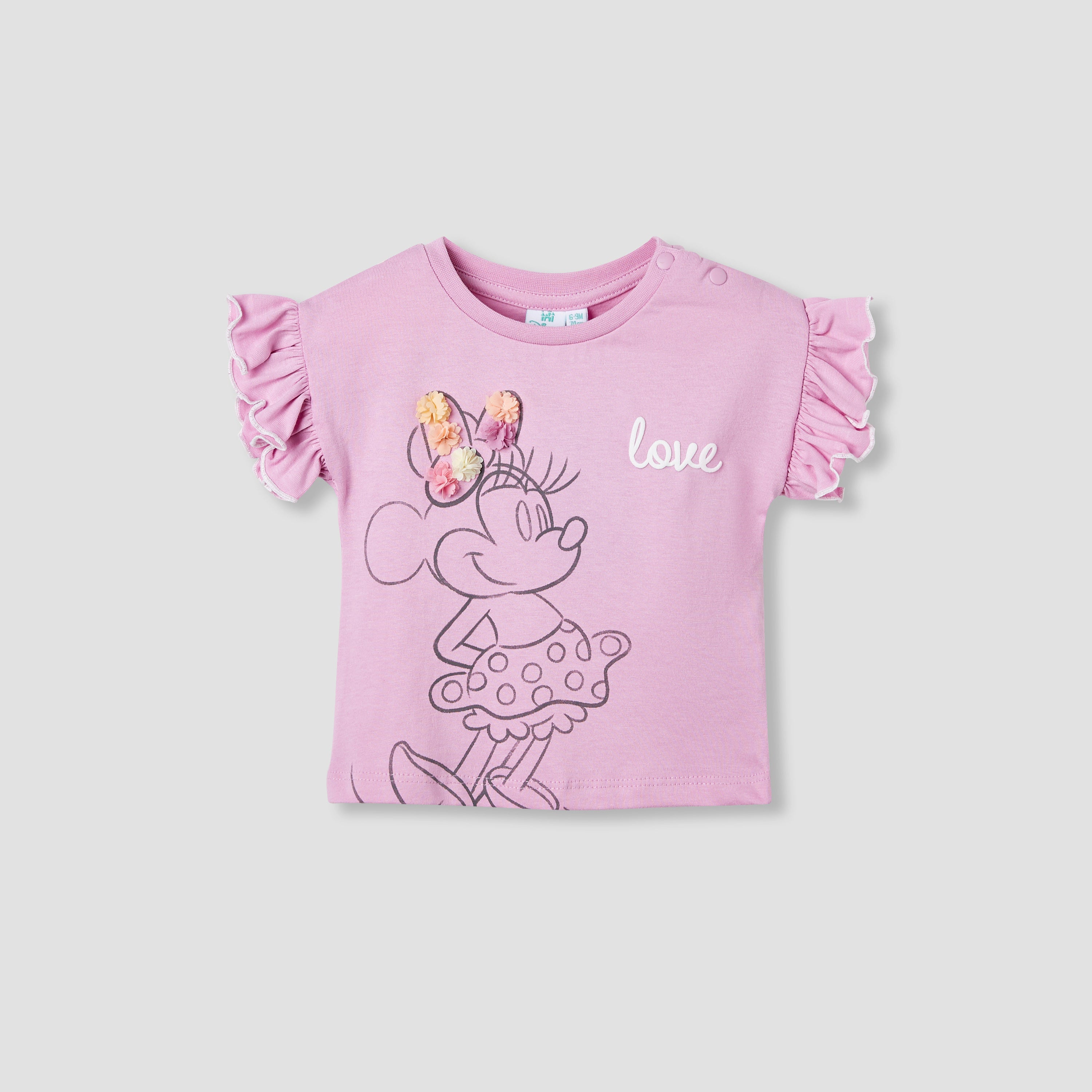 Disney Minnie Mouse Print T-shirt with Ruffles - Set of 2