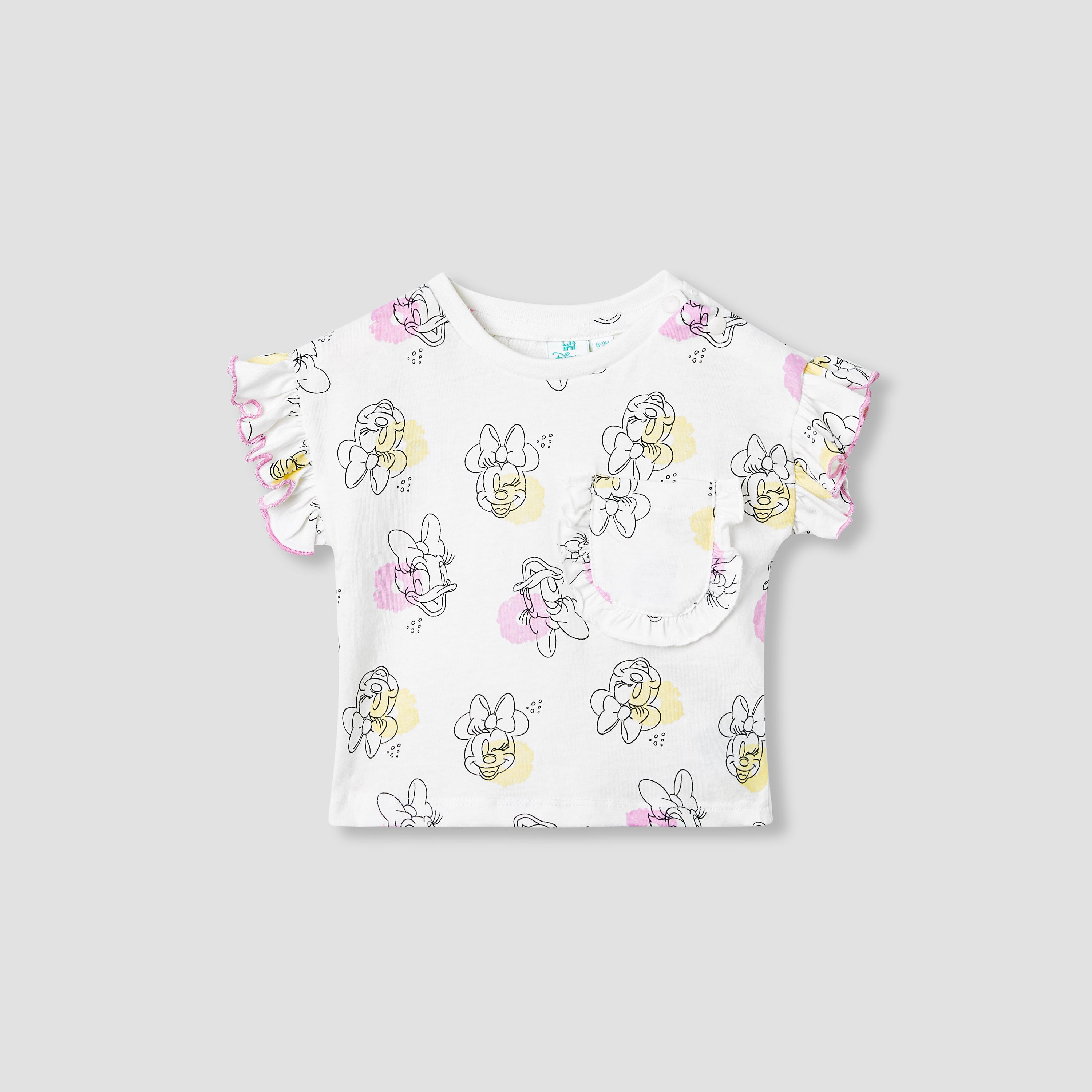 Disney Minnie Mouse Print T-shirt with Ruffles - Set of 2