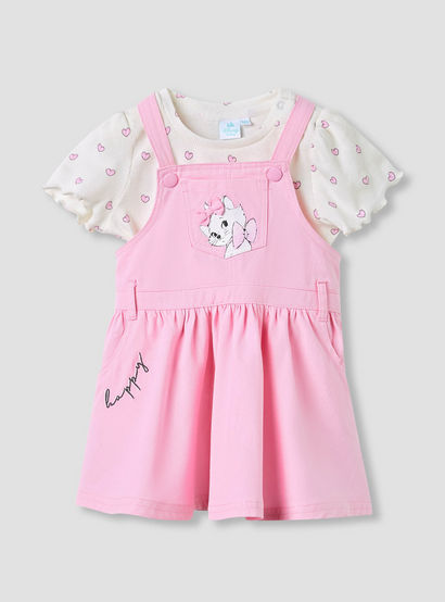 Disney Marie Cat Pinafore Dress and Printed Top Set-baby-girls-clothing-setsandcoords-image-1