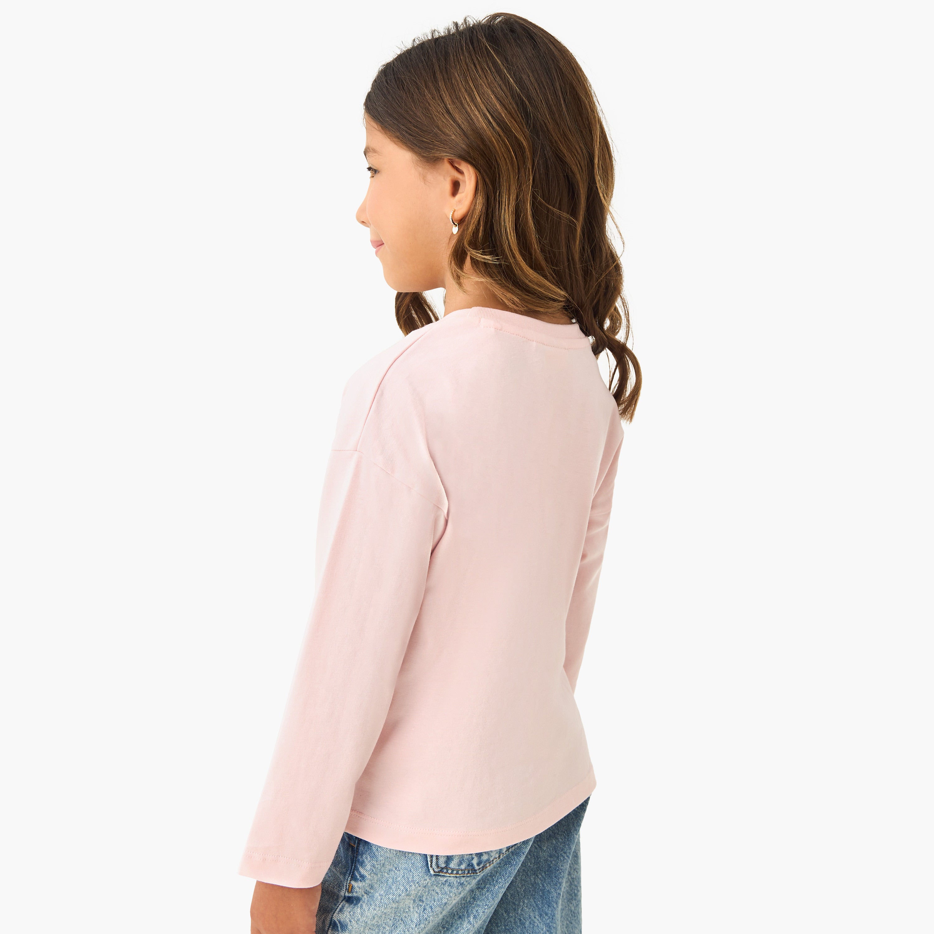 Juniors Printed T-shirt with Long Sleeves