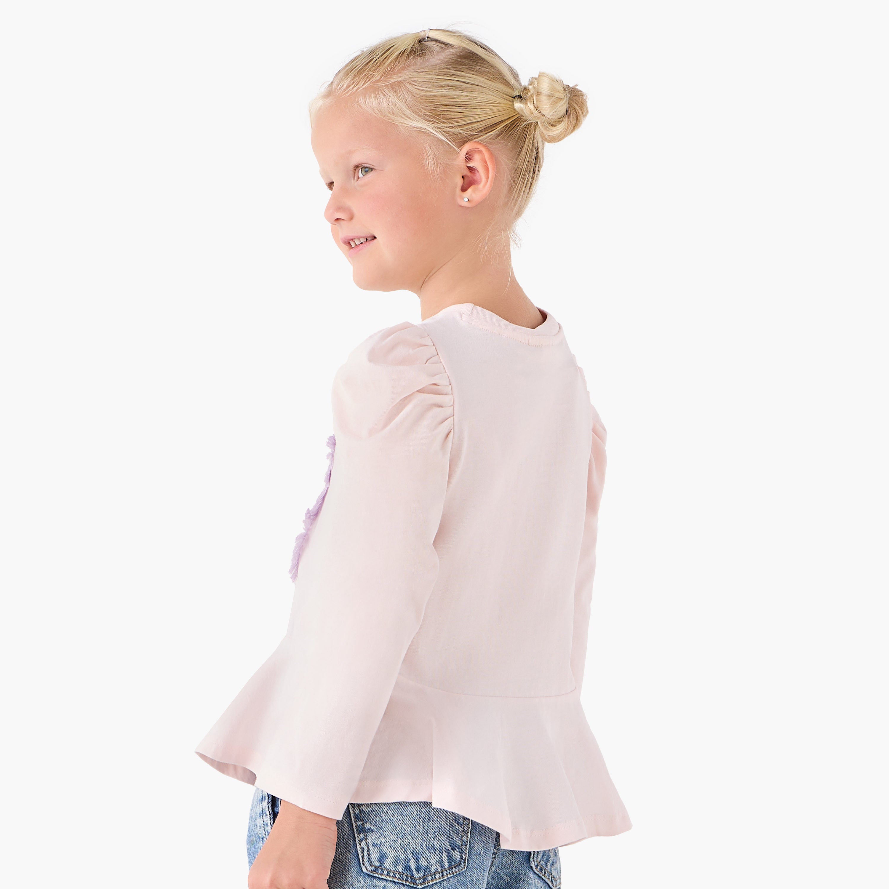 Juniors Girls Crew Neck T-shirt with Unicorn Print - Cotton - Long Sleeves