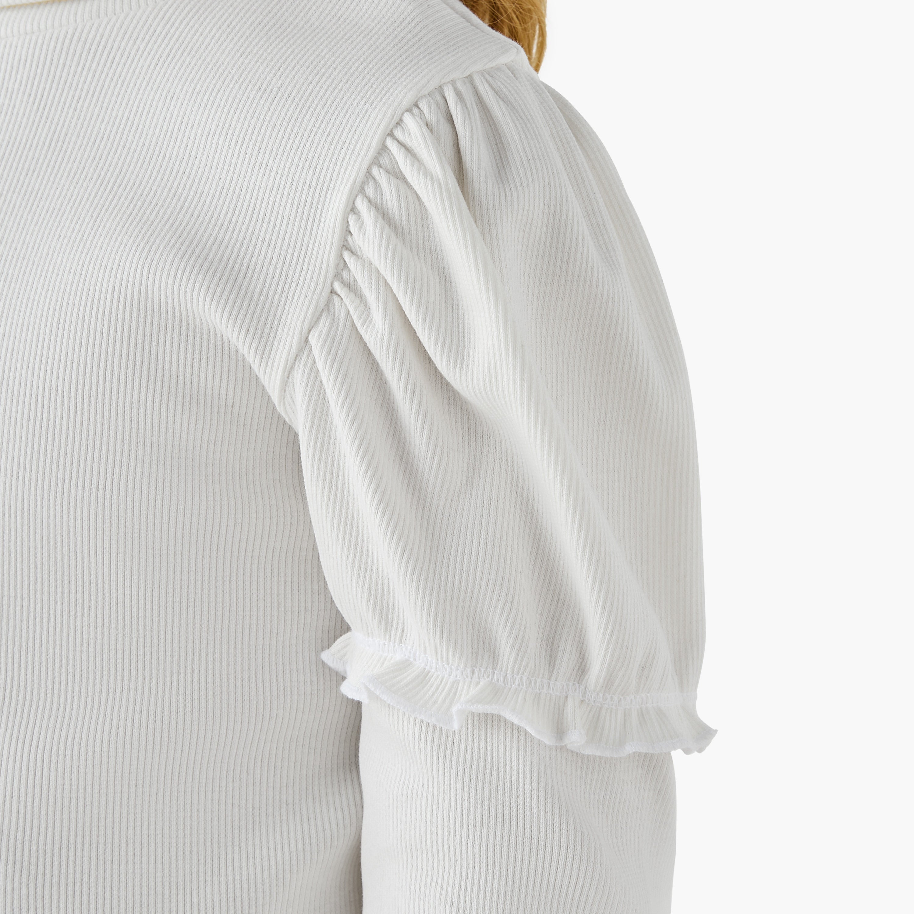 Juniors Ribbed Turtleneck Top with Long Sleeves