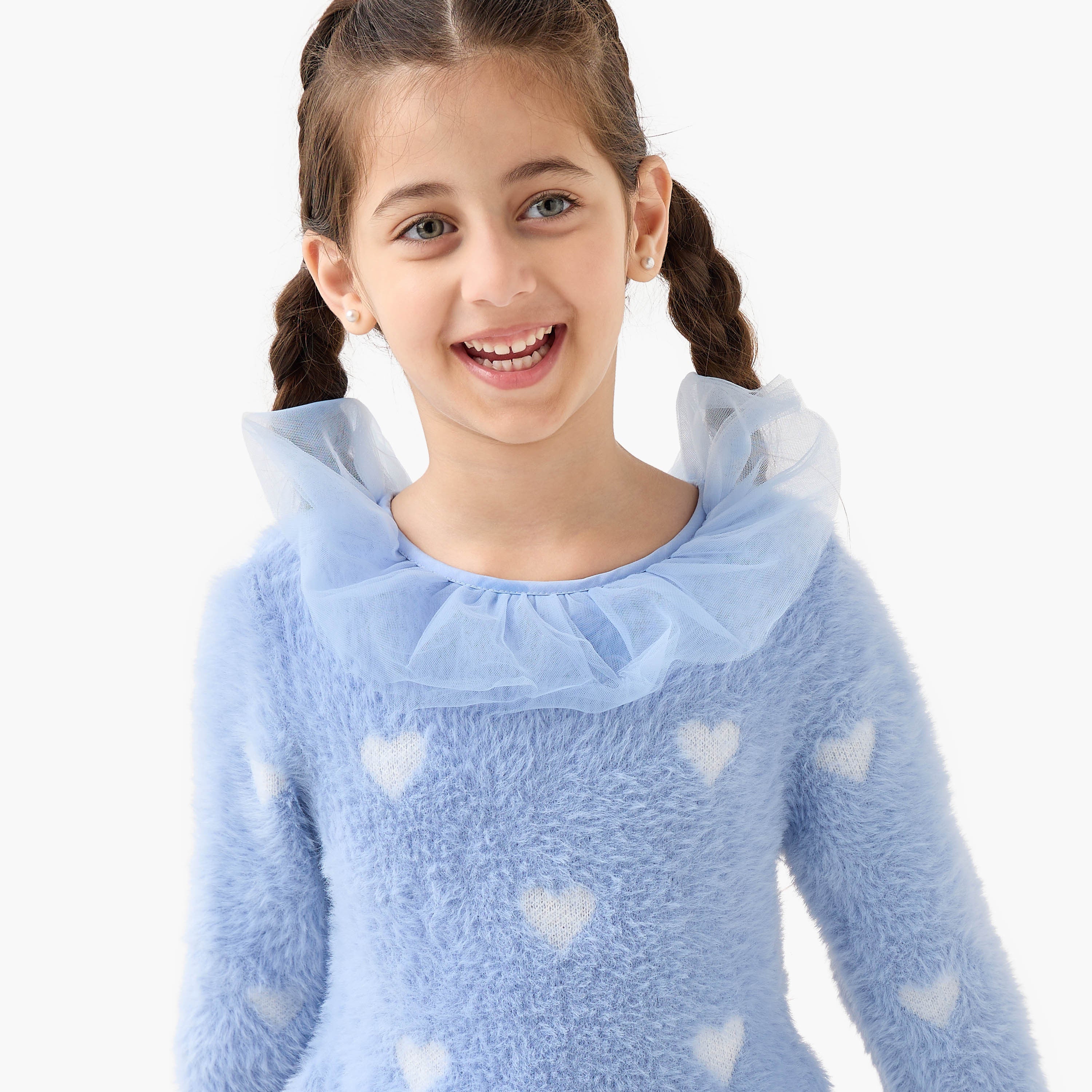 Juniors Heart Print Dress with Tights