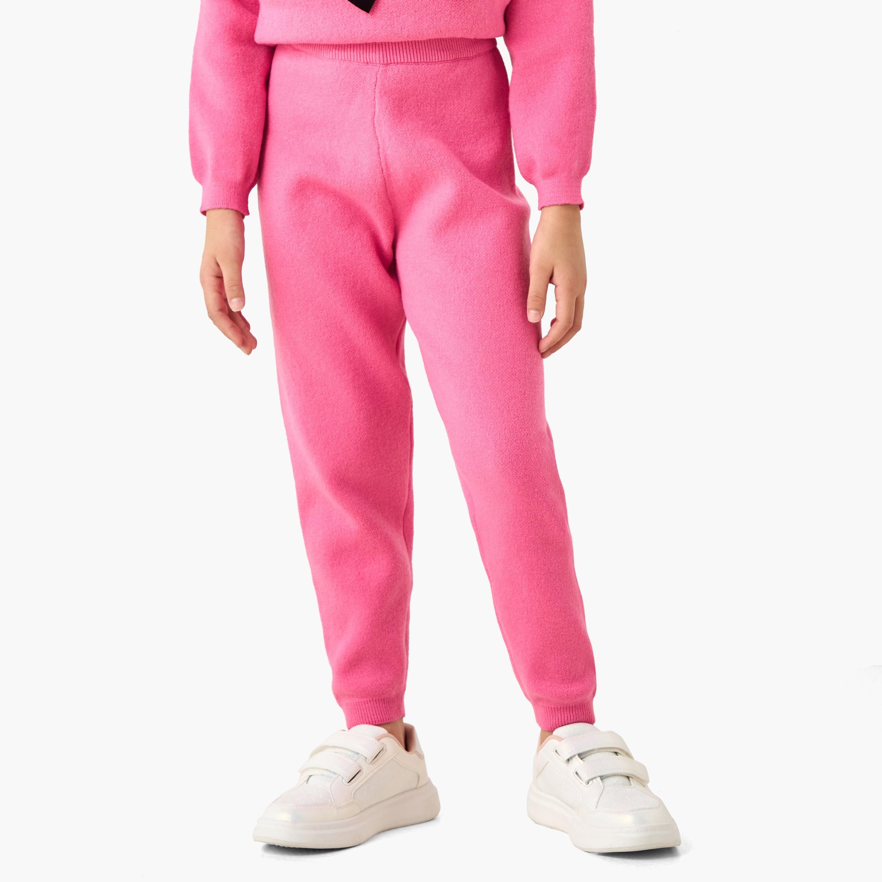 Juniors Girls Pullover and Joggers Set with Applique - Polyester Blend - Long Sleeves - Crew Neck