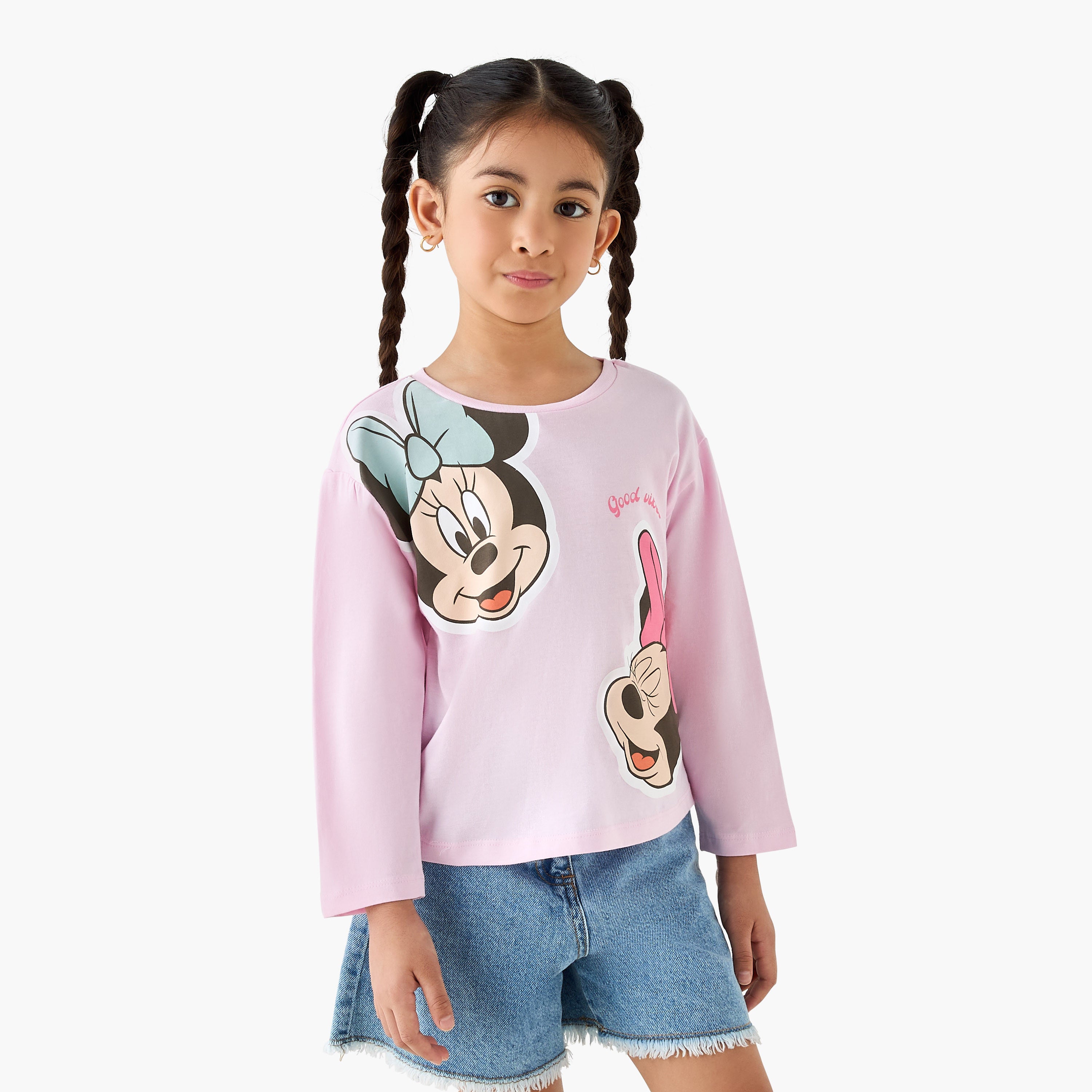 Disney Minnie Mouse Print Long Sleeves T-shirt - Set of 2