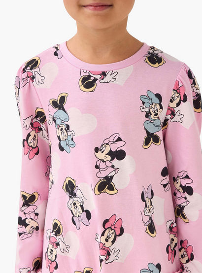 Disney Round Neck Long Sleeve Dress with Minnie Mouse Print-girls-clothing-dressesandjumpsuits-image-4