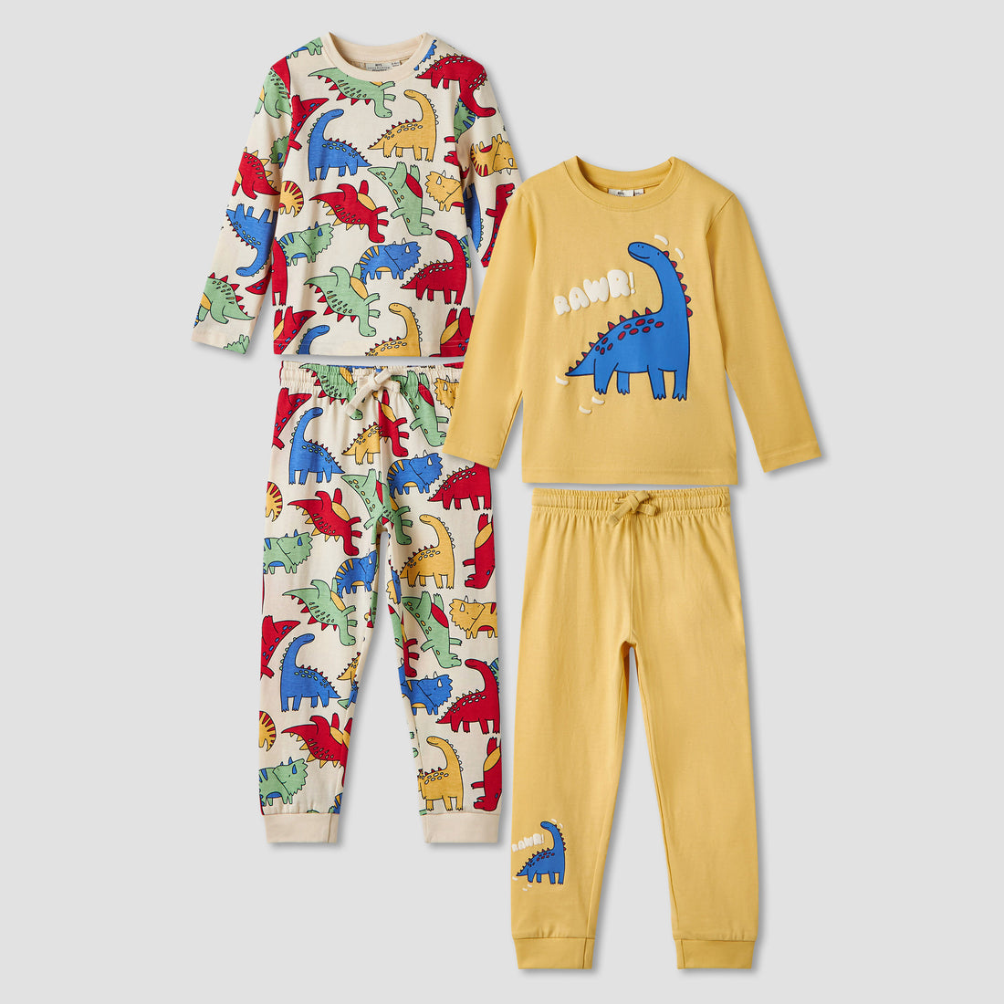Juniors Dinosaur Print T-shirt and Pyjamas - Set of 2 - Multicolour / 2-3 yrs