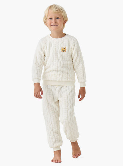 Juniors Boys Pyjama Set with Cable Knit - Polyester - Long Sleeves - Crew Neck-boys-clothing-nightwear-image-1