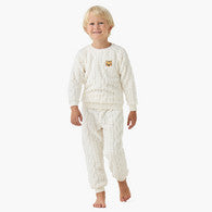 Juniors Boys Pyjama Set with Cable Knit - Polyester - Long Sleeves - Crew Neck-undefined-image-1
