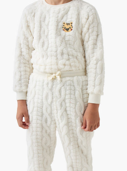 Juniors Boys Pyjama Set with Cable Knit - Polyester - Long Sleeves - Crew Neck-boys-clothing-nightwear-image-5