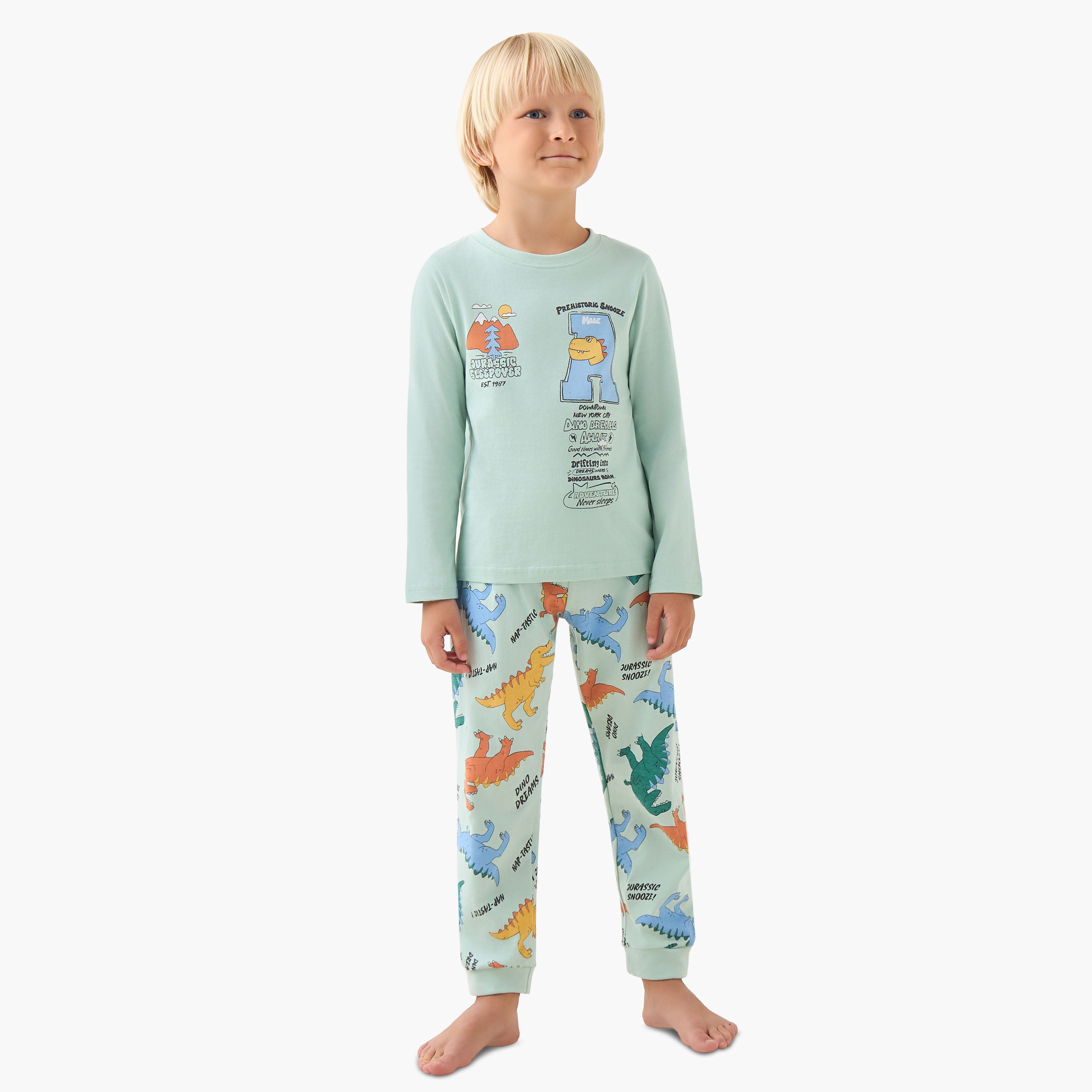 Juniors Monster Truck Print T-shirt and Pyjama Set