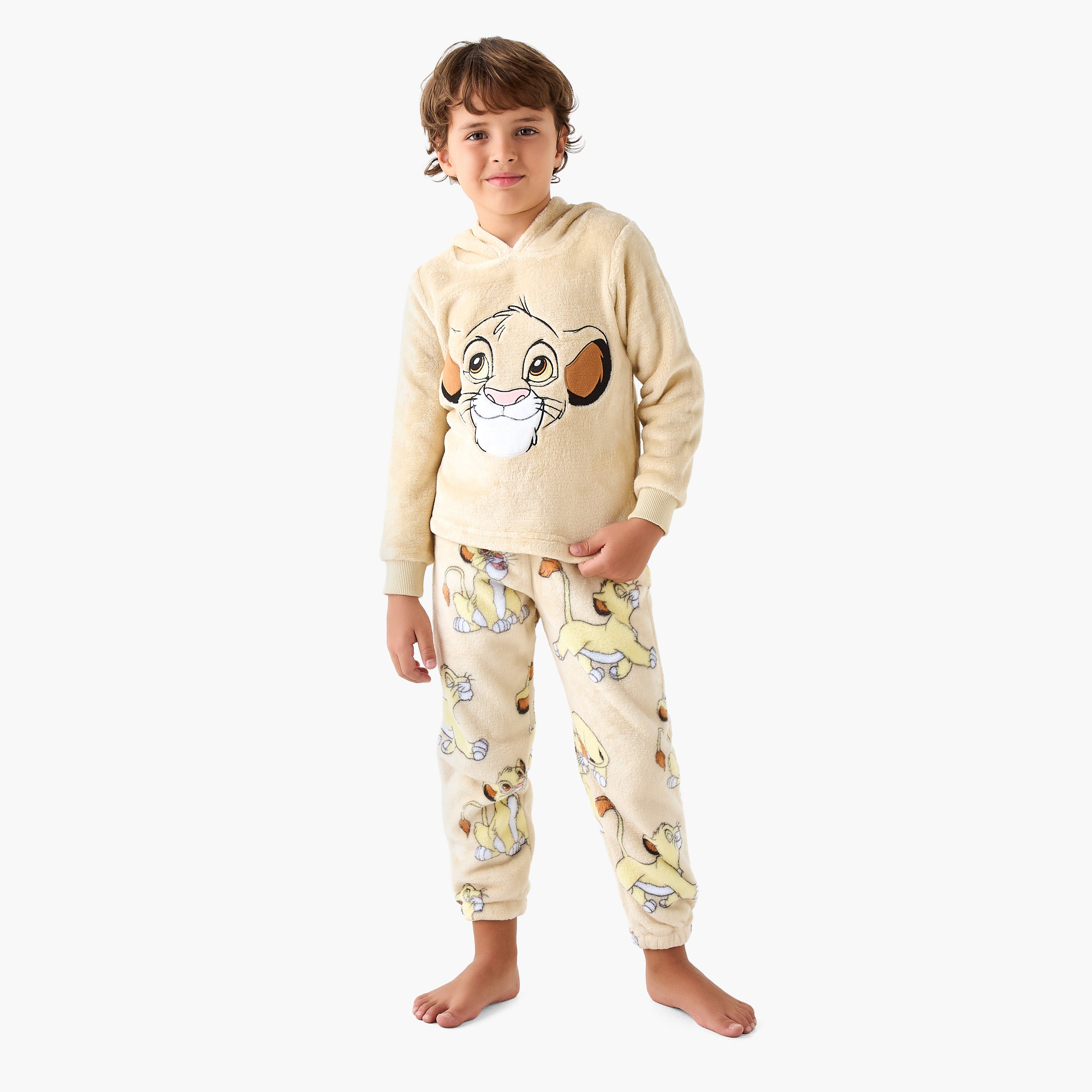 Disney Simba Embroidered Hooded Sweatshirt and Pyjama Set