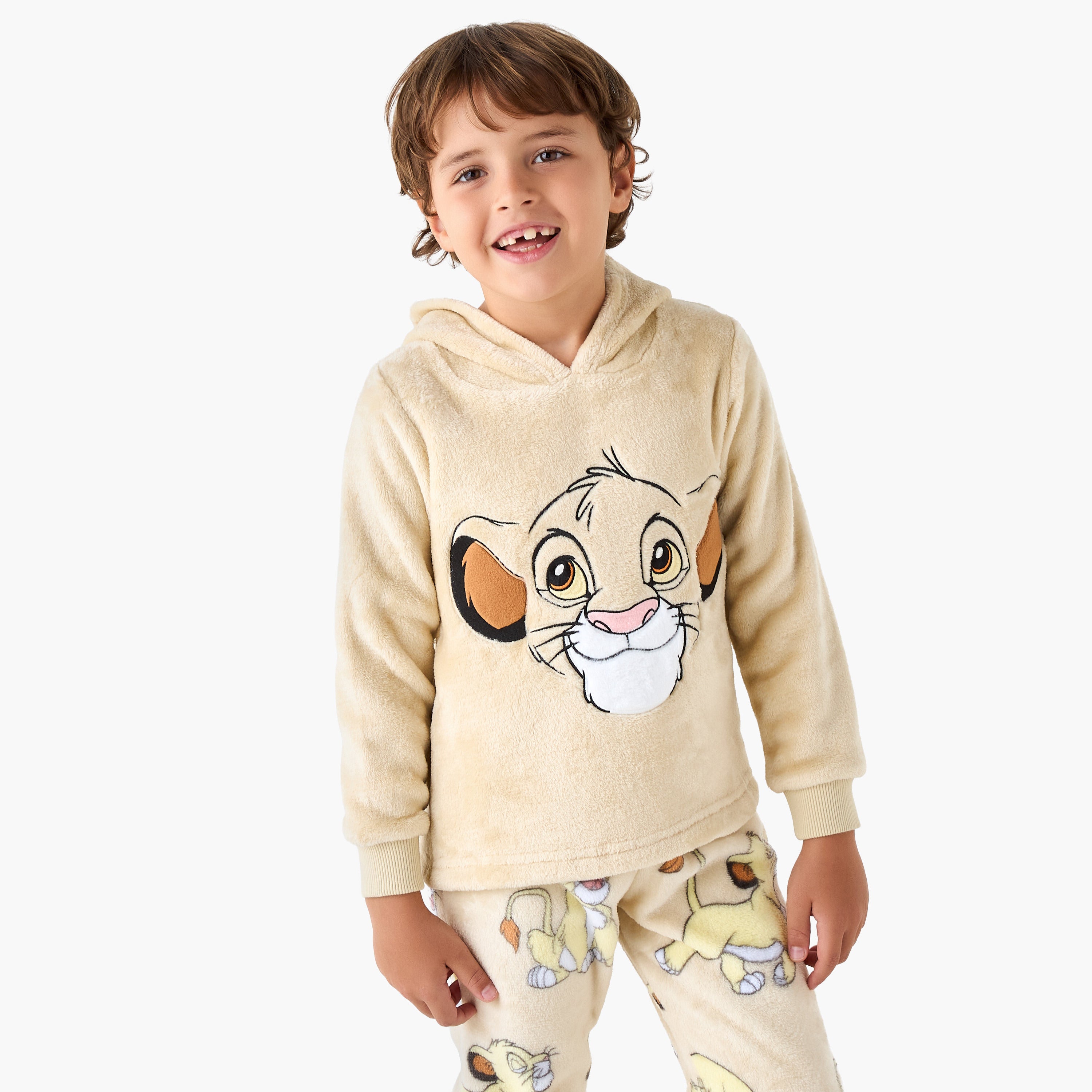 Disney Simba Embroidered Hooded Sweatshirt and Pyjama Set