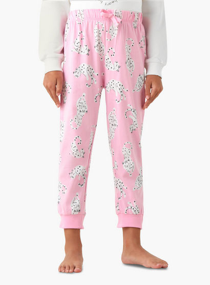 Juniors Cotton Crew Neck Long Sleeves Pyjama Set with Heart Leopard Print-promo_babyshop_Buy2for69_UAE130126-image-3