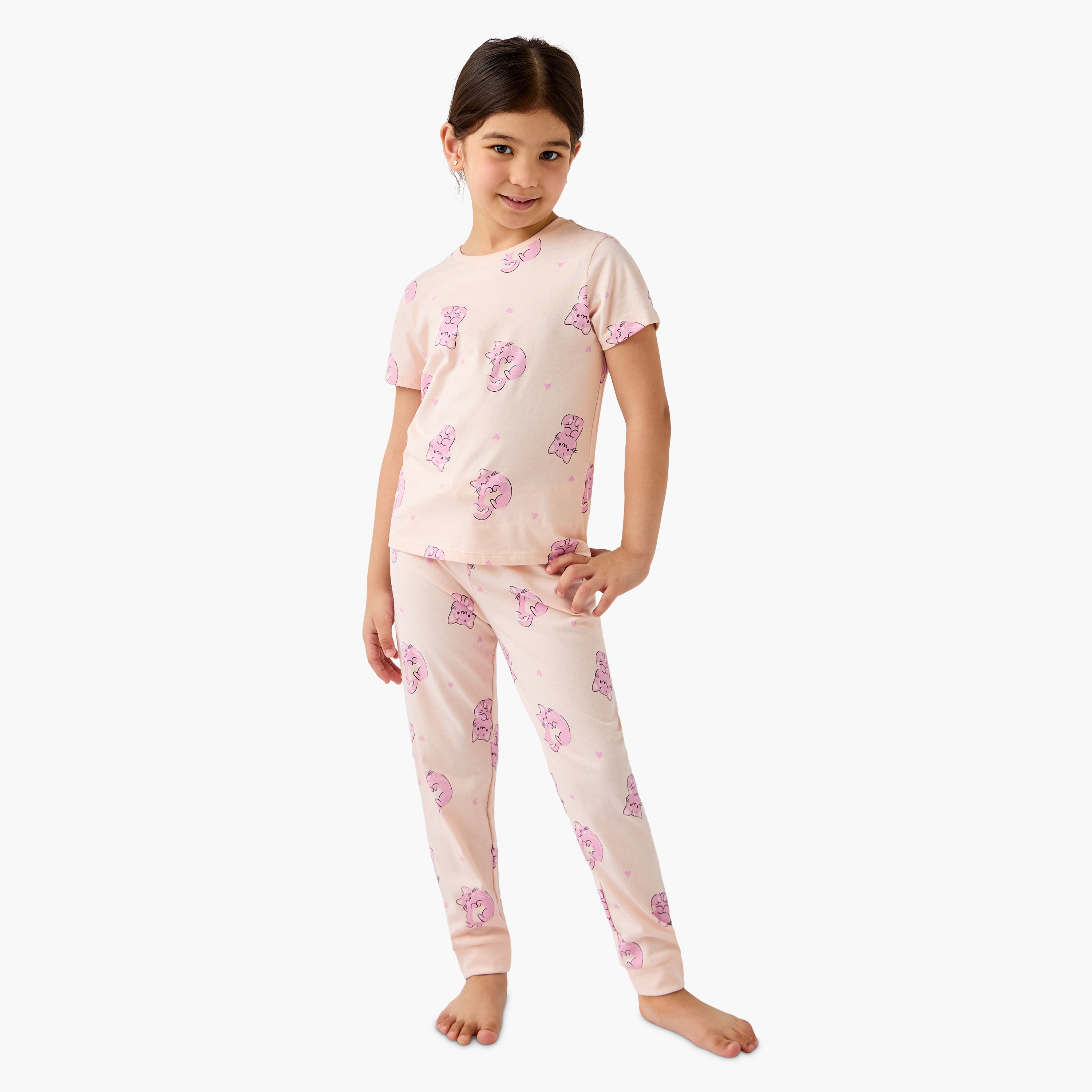 Juniors Printed T-shirts and Pyjamas - Set of 3