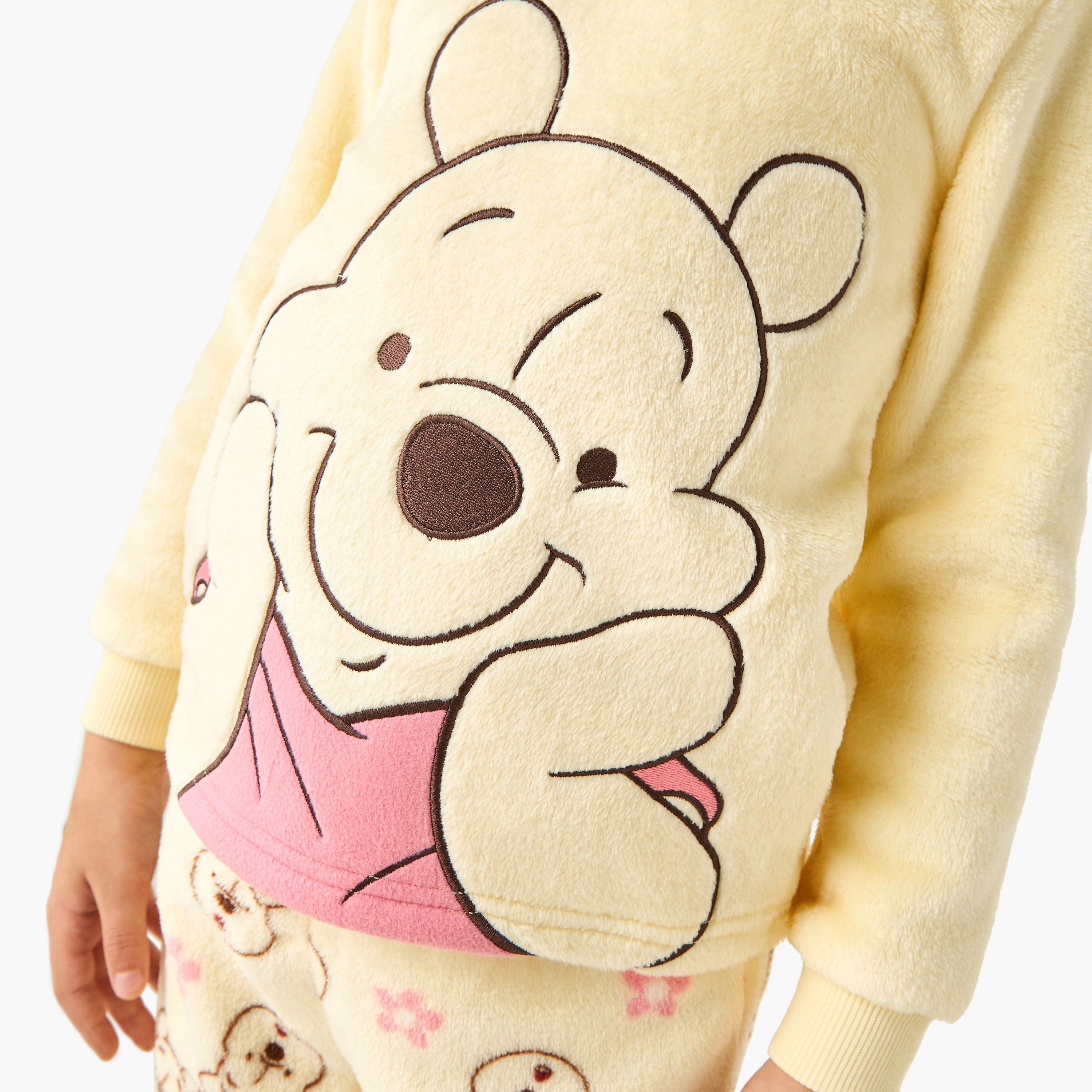 Disney Girls Pyjama Set with Winnie The Pooh Print - Polyester - Long Sleeves - Hooded Neck