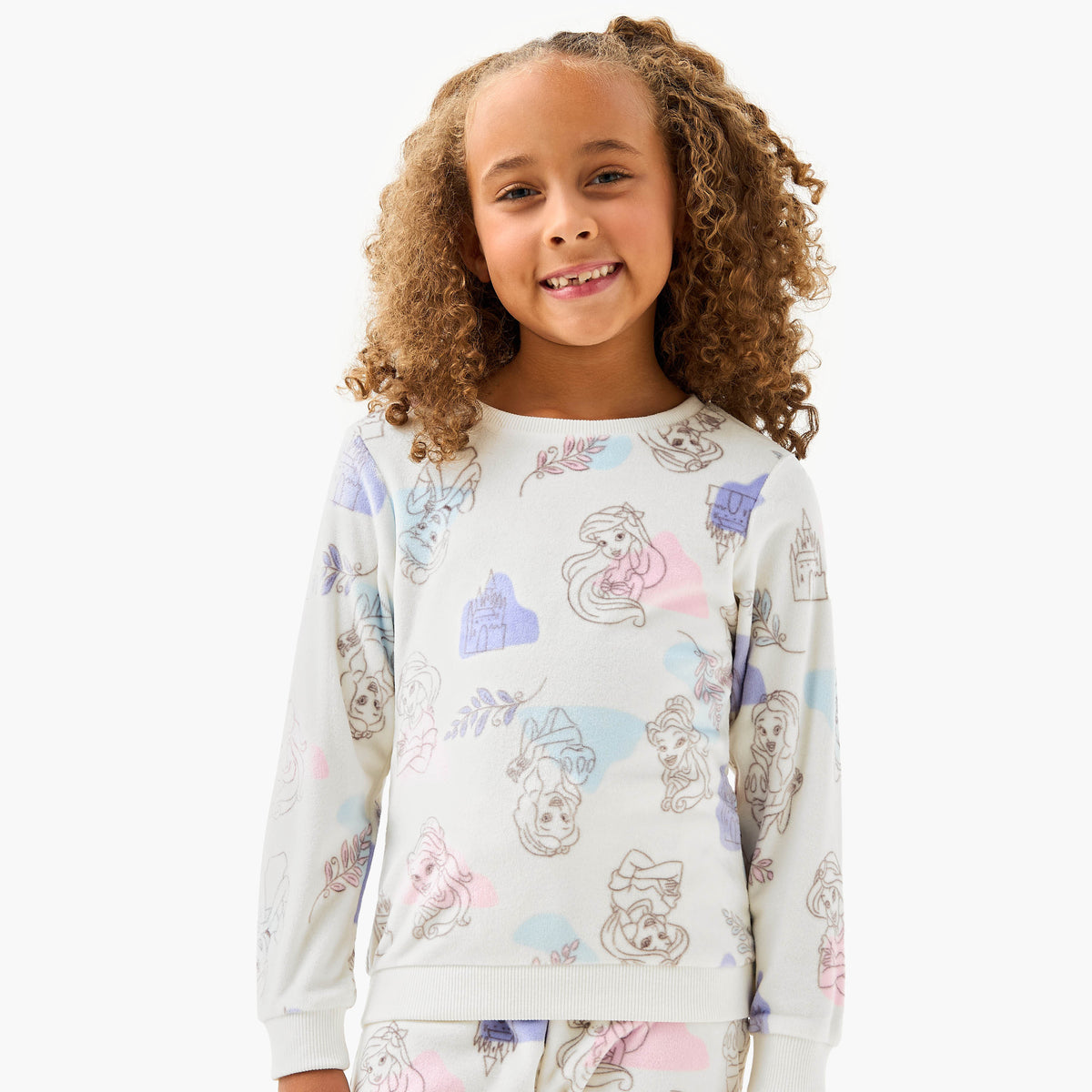 Disney Princess Print T-shirt and Pyjama Set