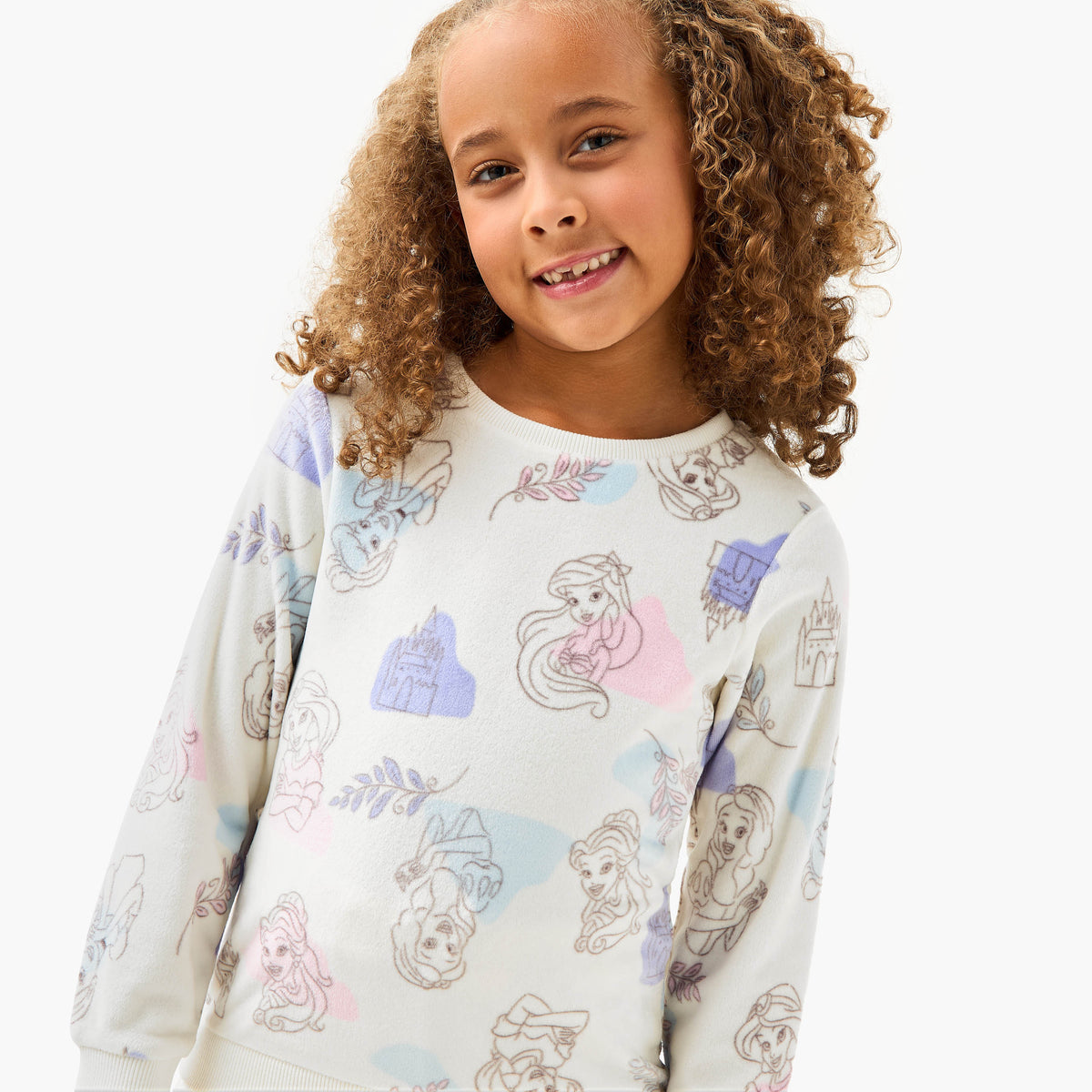 Disney Princess Print T-shirt and Pyjama Set