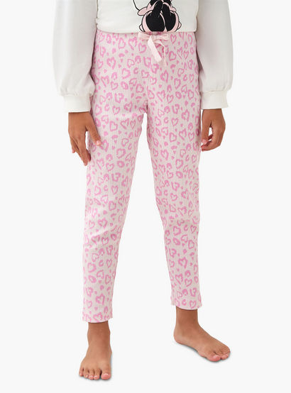 Disney Cotton Crew Neck Long Sleeve Pyjama Set with Minnie Mouse Print-baby-girls-clothing-winterwear-pyjamasets-image-3