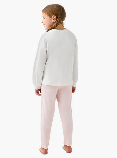 Disney Cotton Crew Neck Long Sleeves Pyjama Set with Dumbo Print-girls-clothing-nightwear-image-4