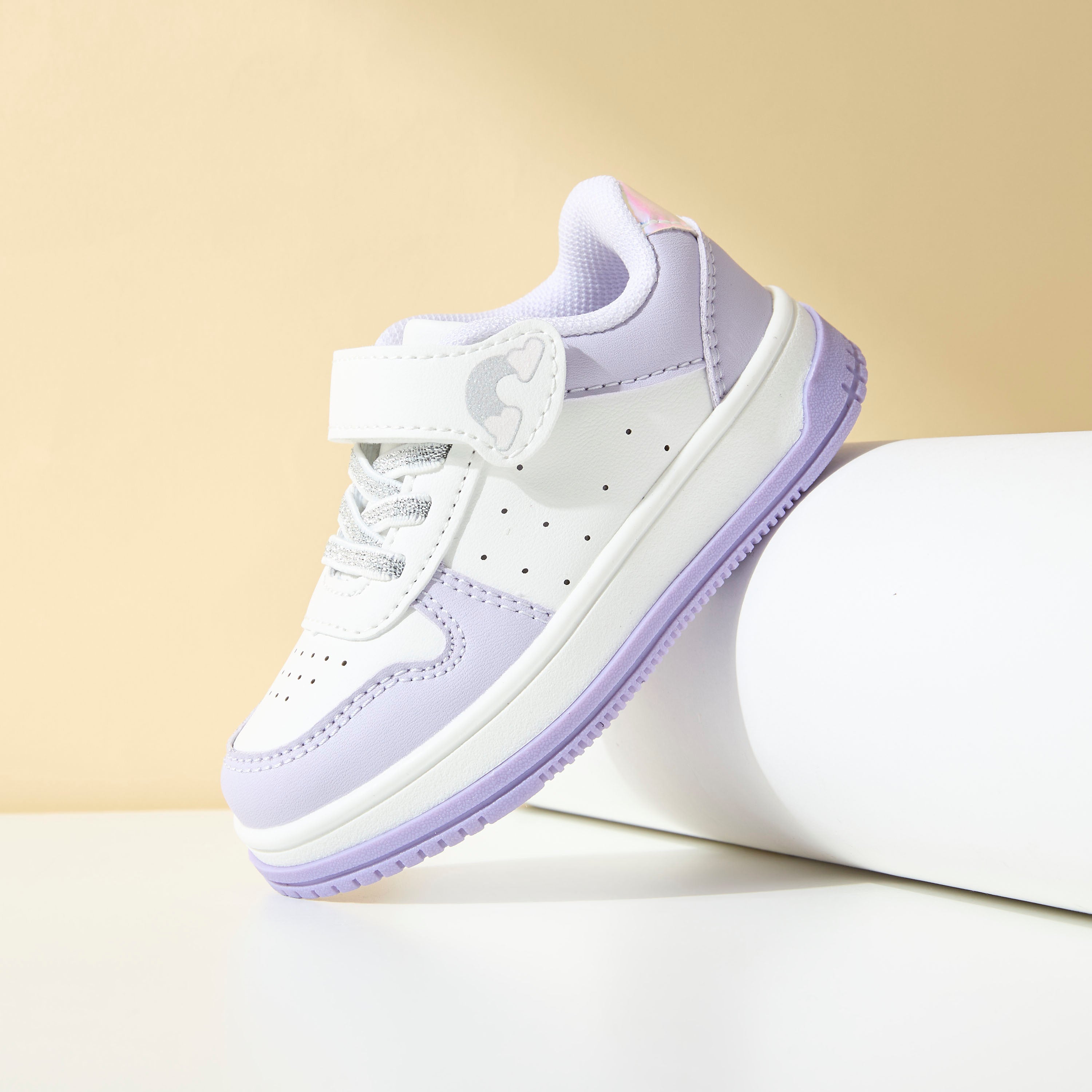 Panelled Sneakers with Hook and Loop Closure