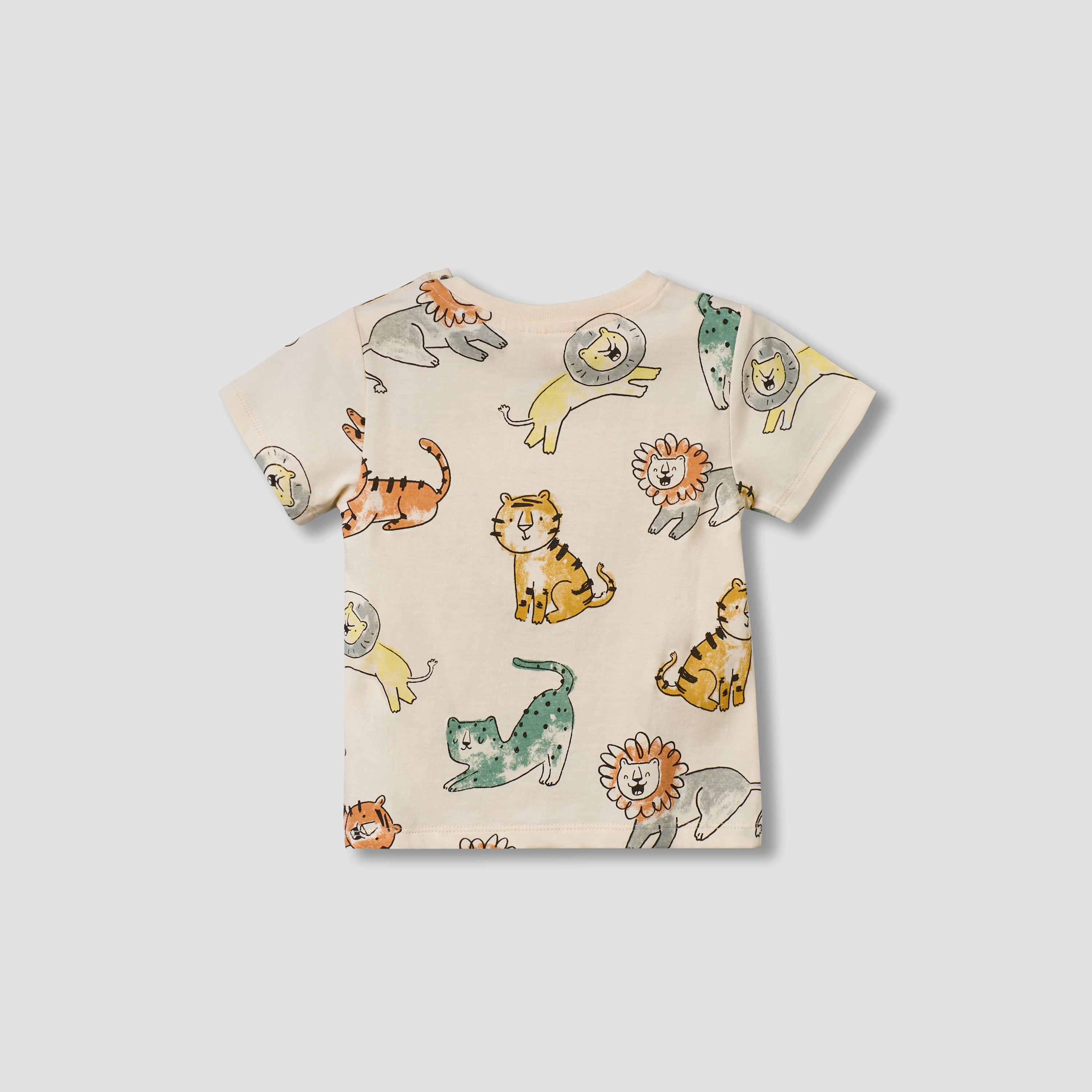 Juniors Crew Neck Short Sleeves T-shirt with Safari Print