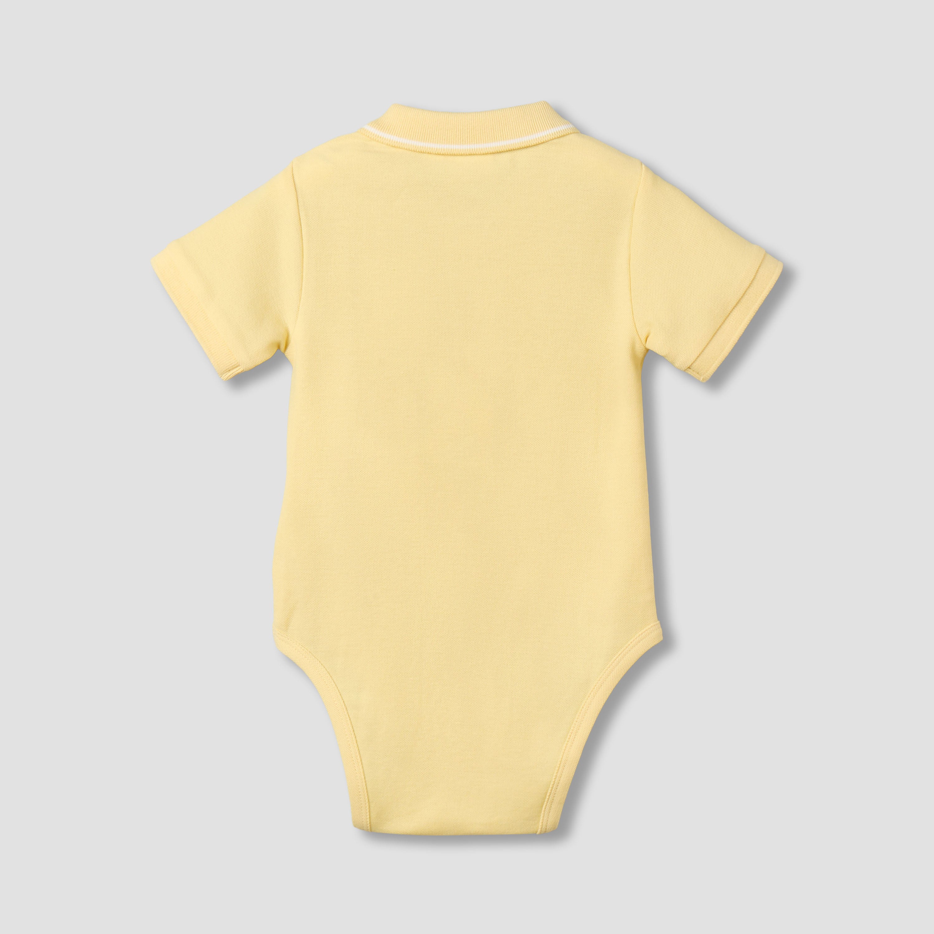 Juniors Short Sleeve Polo Bodysuit with Texture