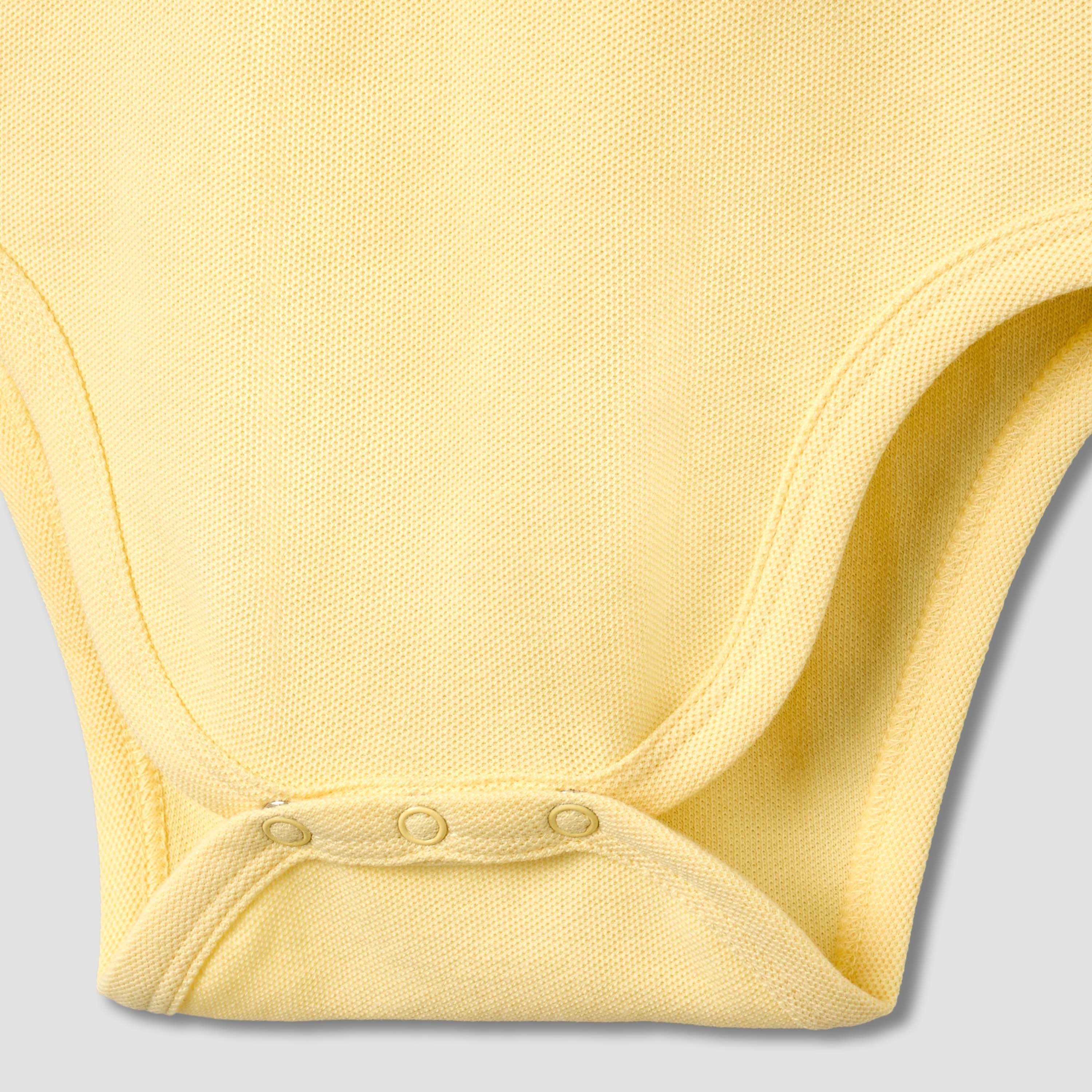 Juniors Short Sleeve Polo Bodysuit with Texture