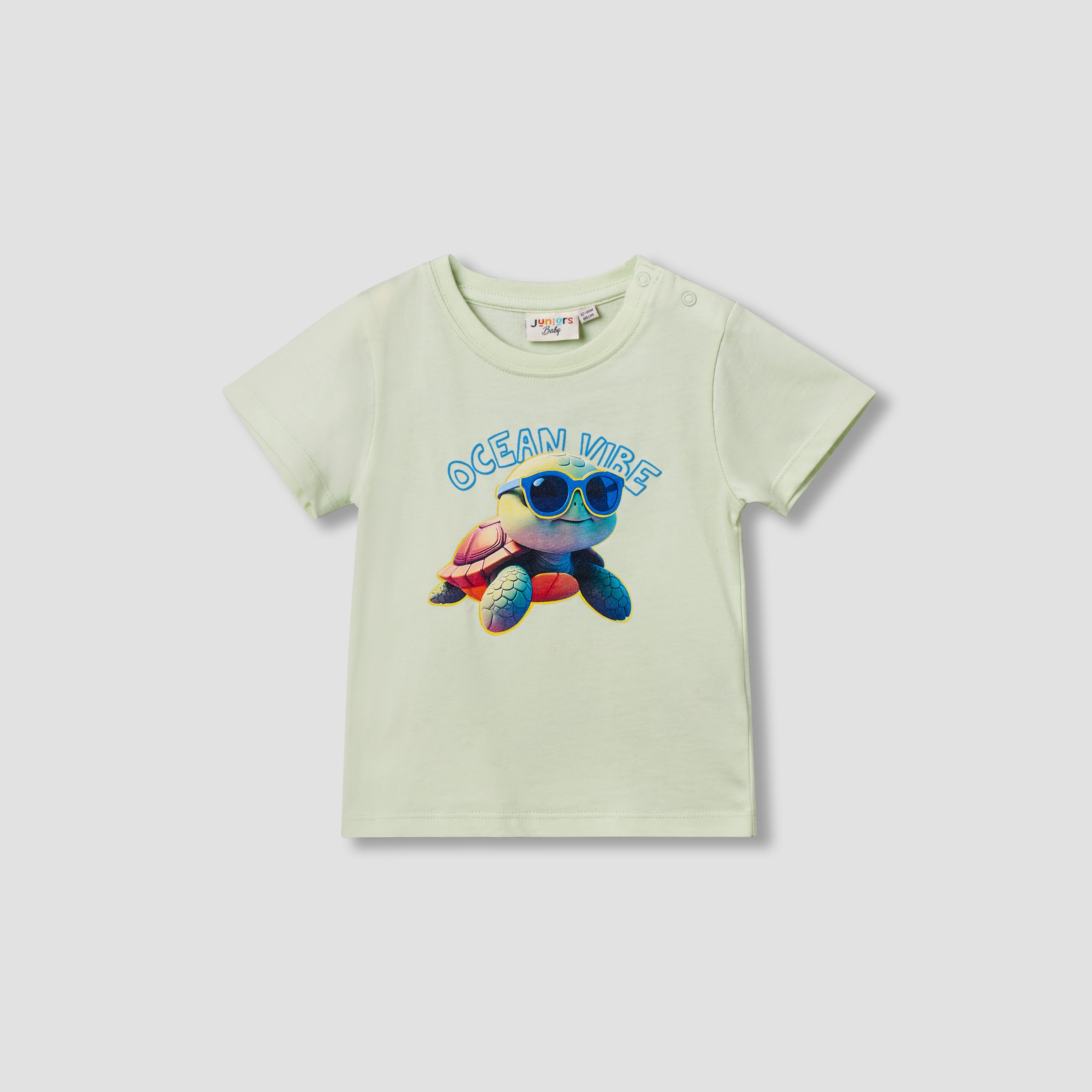 Juniors Crew Neck Short Sleeves T-shirt with Fish Print