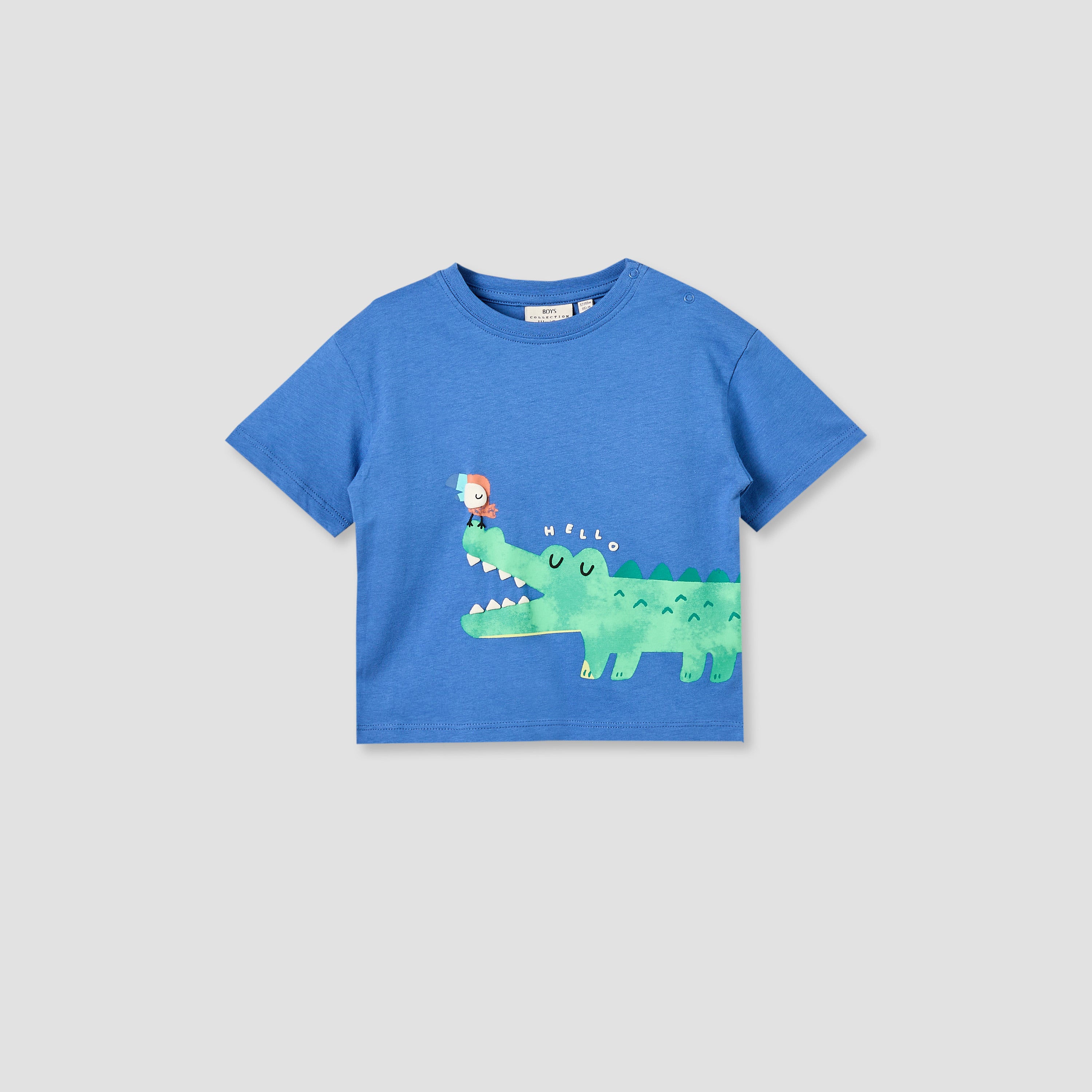 Juniors Crew Neck Short Sleeves T-shirt with Alligator Print