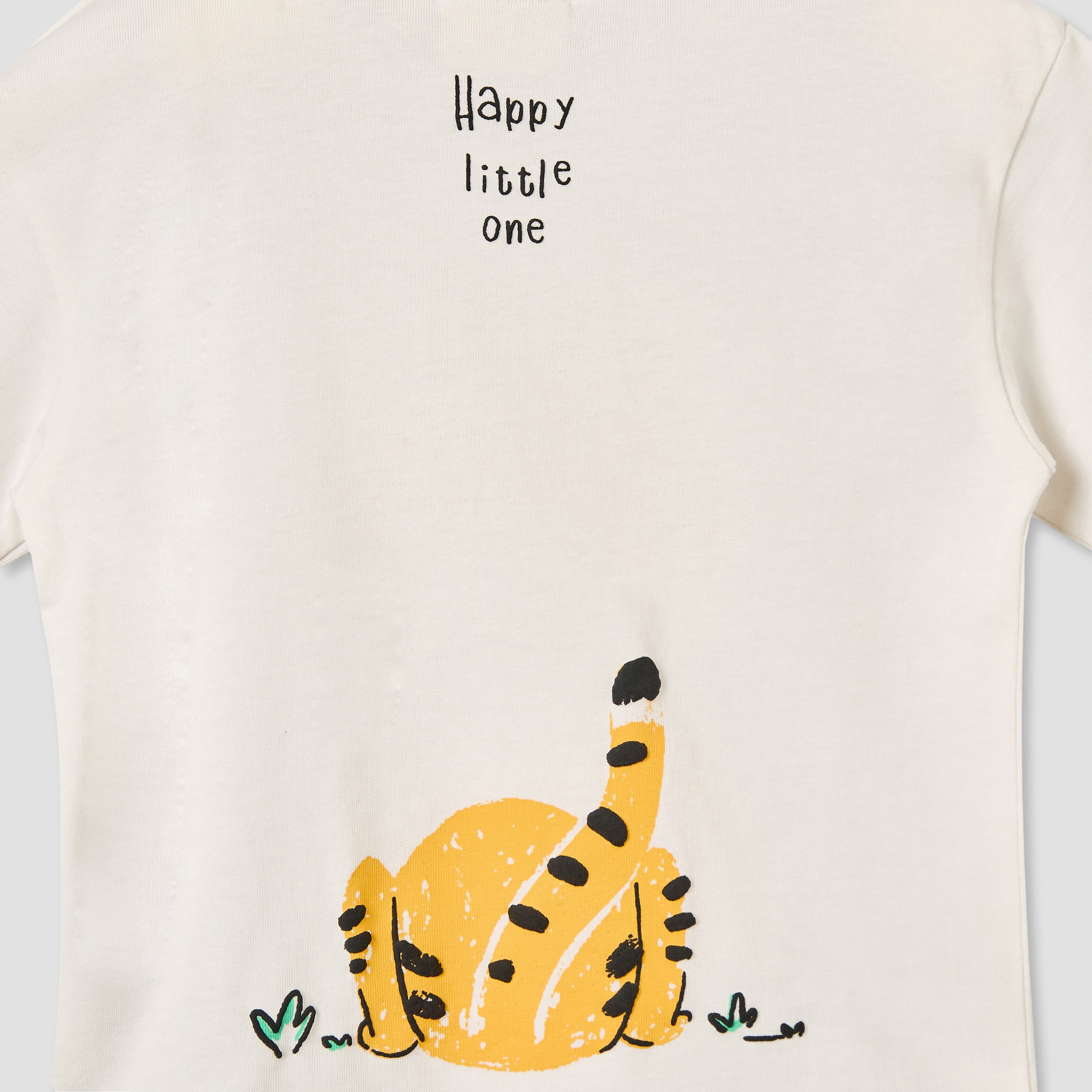Juniors Crew Neck Short Sleeves T-shirt with Tiger Print