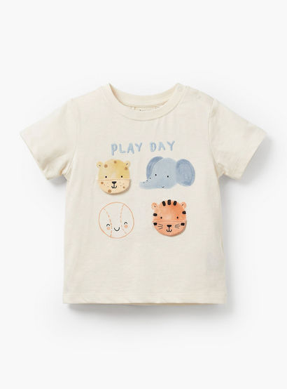 Set of 3 Juniors Crew Neck Short Sleeves T-shirt and Shorts Set with Print-baby-boys-clothing-setsandcoords-image-3