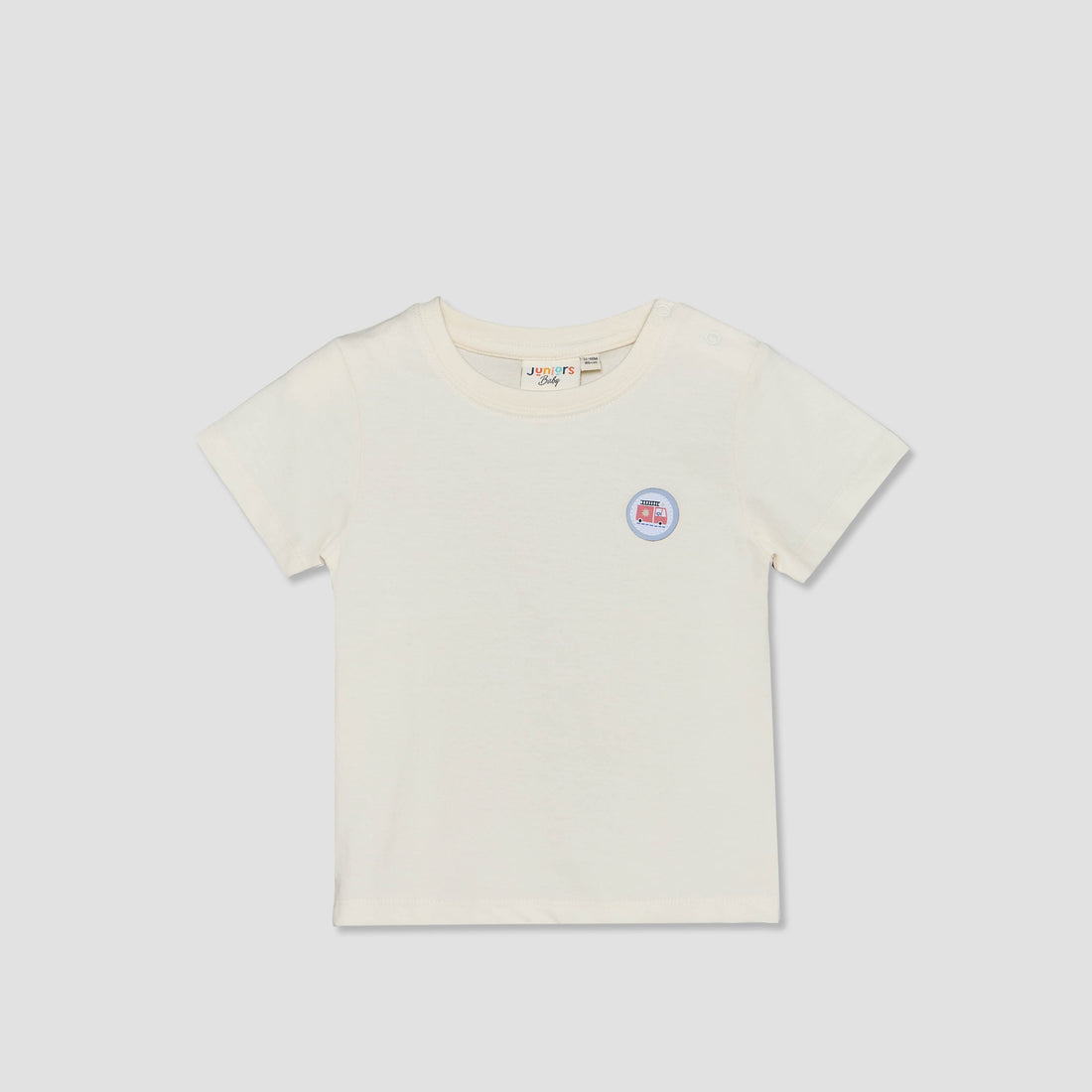 Juniors Crew Neck Short Sleeves T-shirt and Dungaree Set with Vehicle Applique