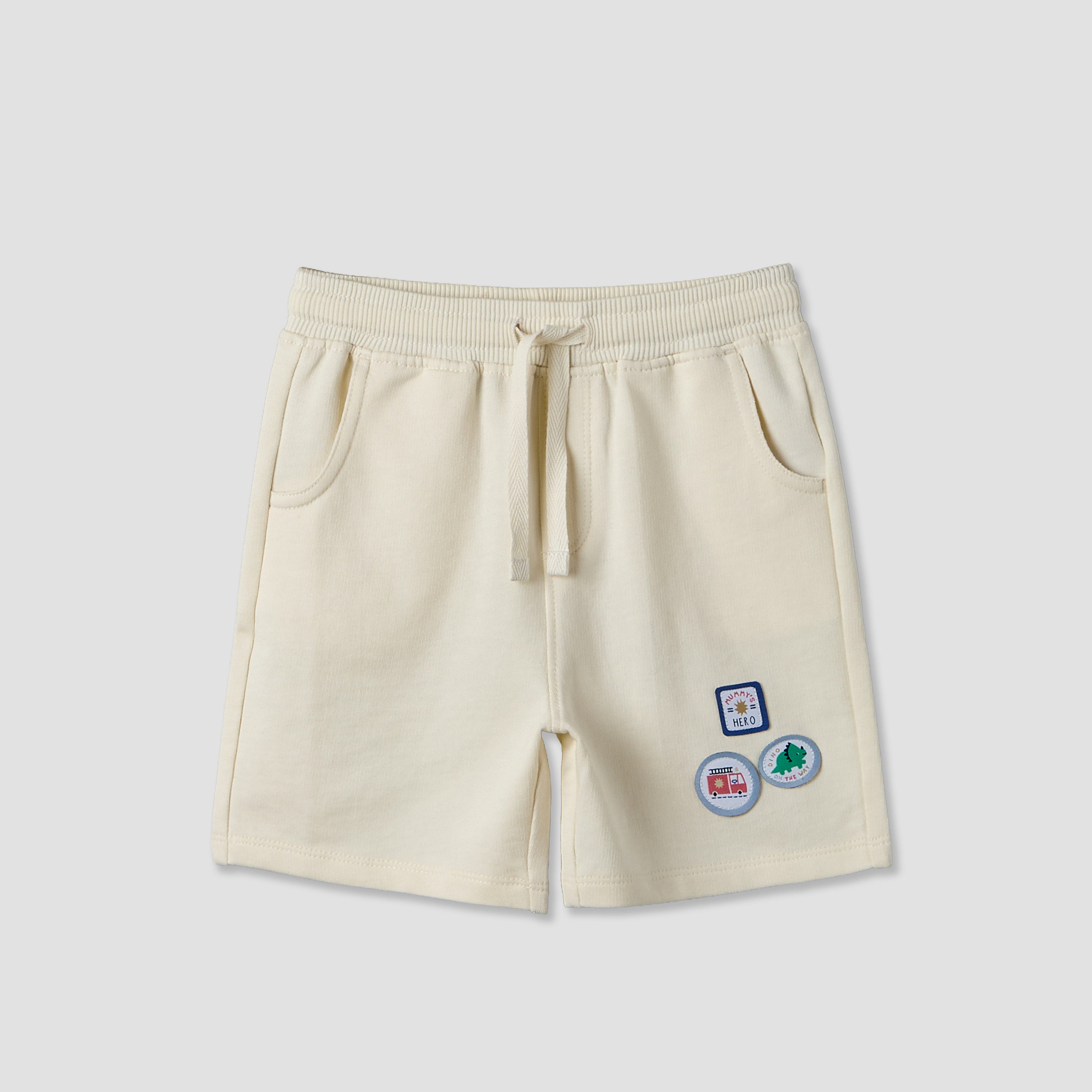 Set of 3 Juniors Round Neck Short Sleeves T-shirt and Shorts Set with Applique Detail