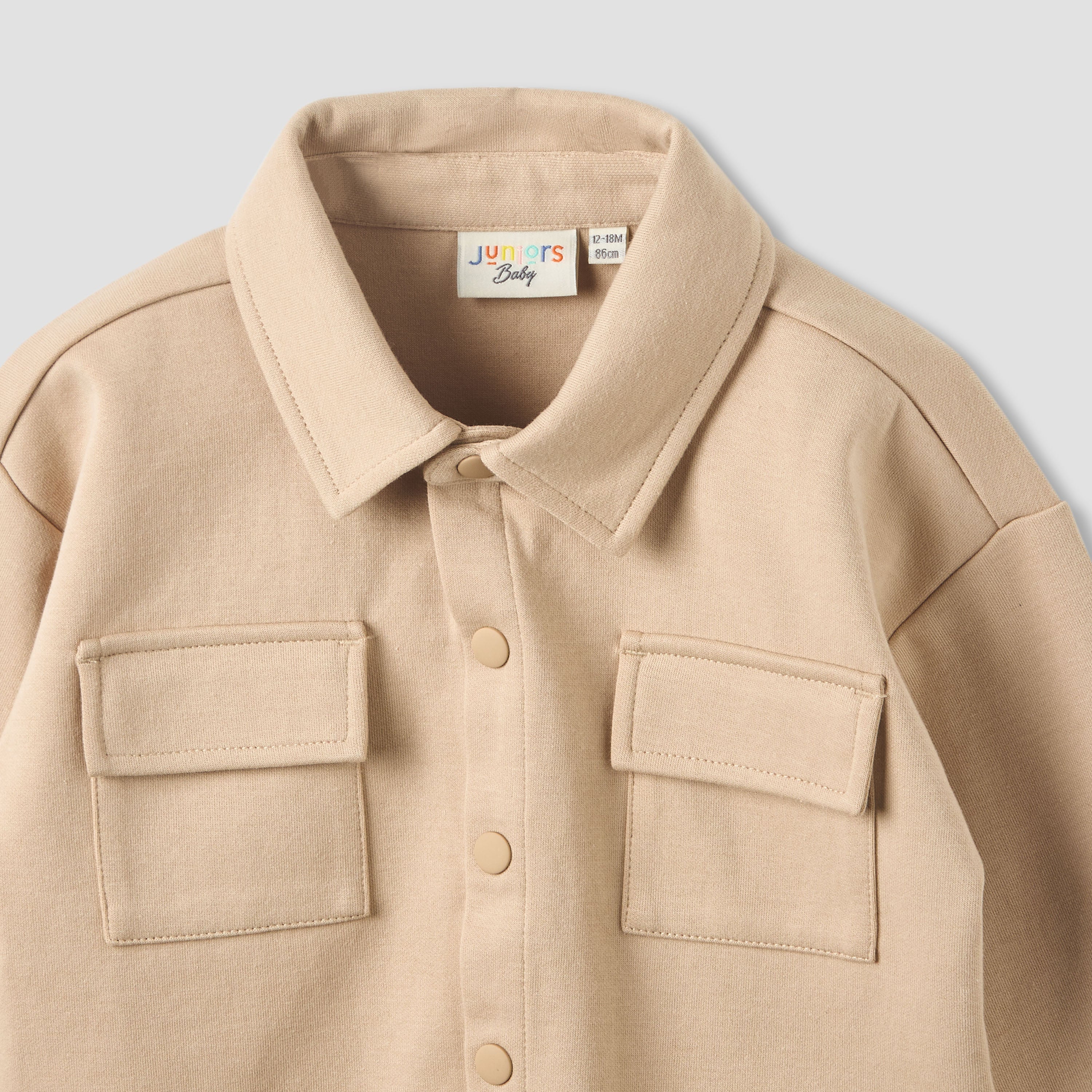 Juniors Collared Neck Long Sleeve Shirt and Pants Set with Pockets