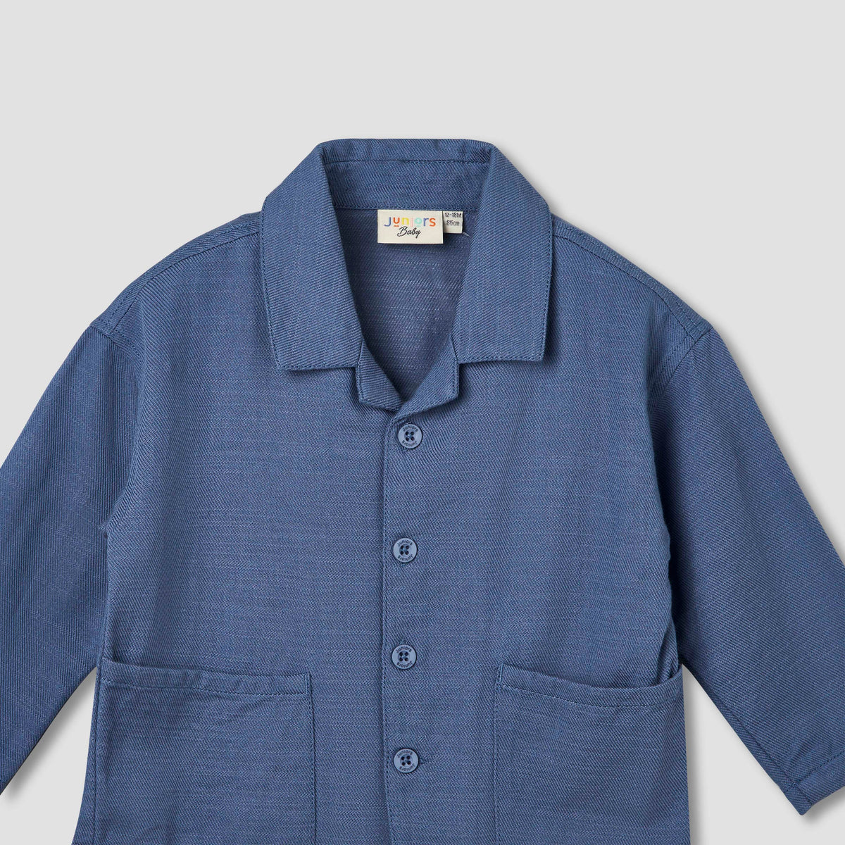 Juniors Camp Collar Long Sleeves Shirt and Pants Set with Pockets