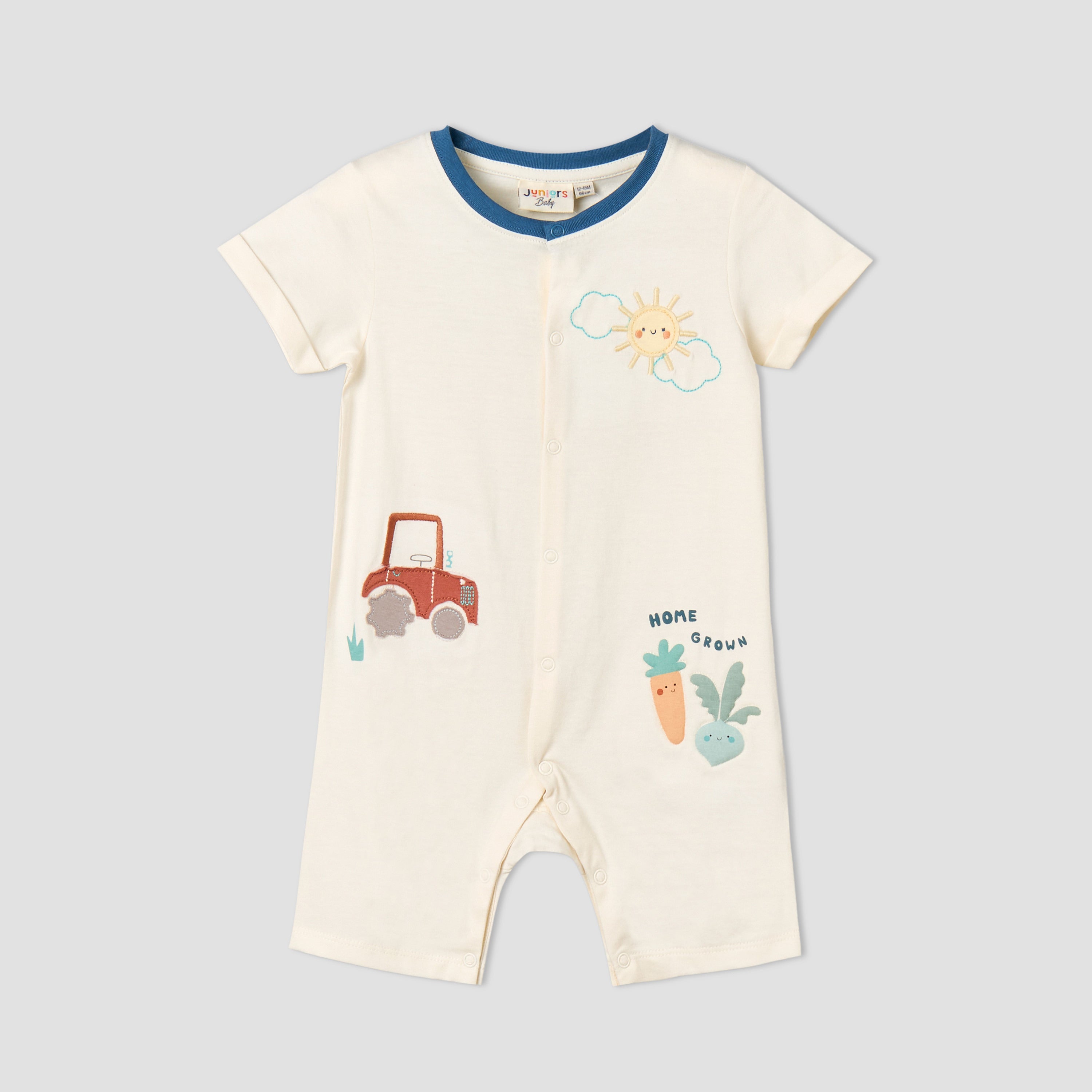 Pack of 2 Juniors Crew Neck Short Sleeves Romper with Fun Print