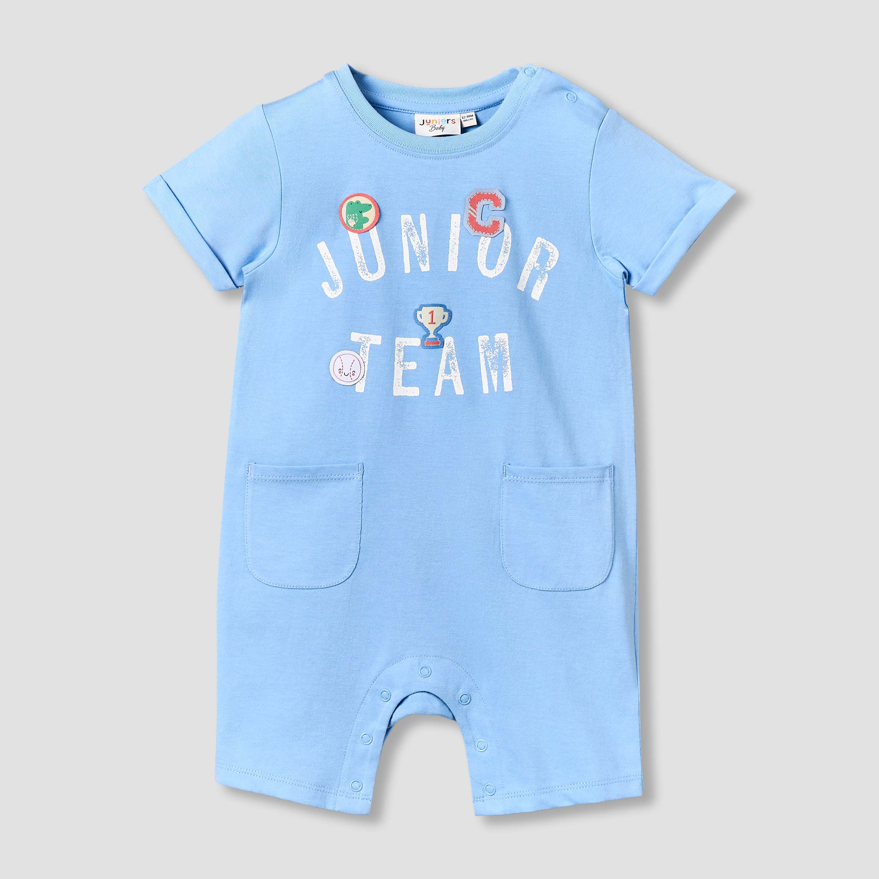 Pack of 2 Juniors Round Neck Short Sleeve Romper with Pockets