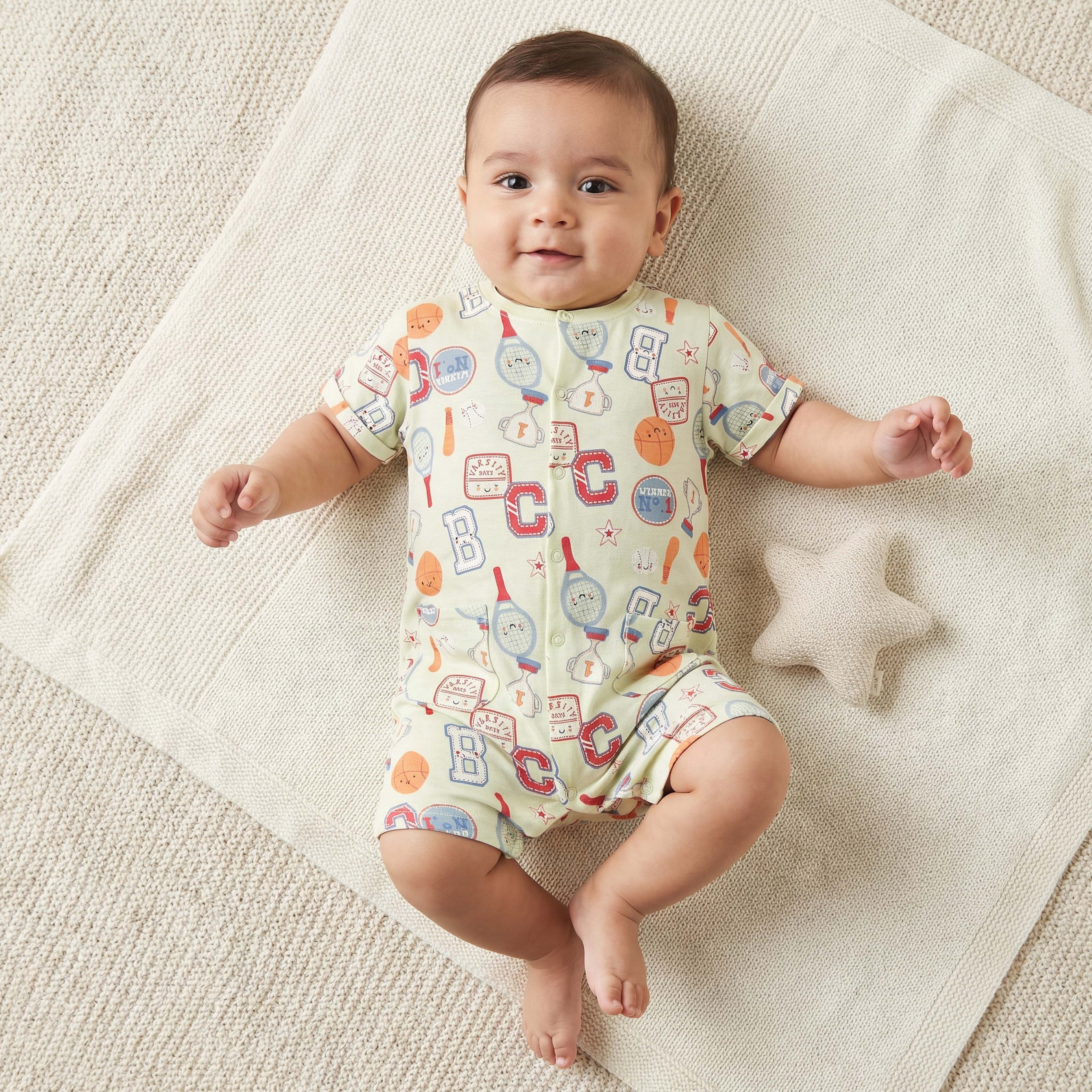 Pack of 2 Juniors Round Neck Short Sleeve Romper with Pockets