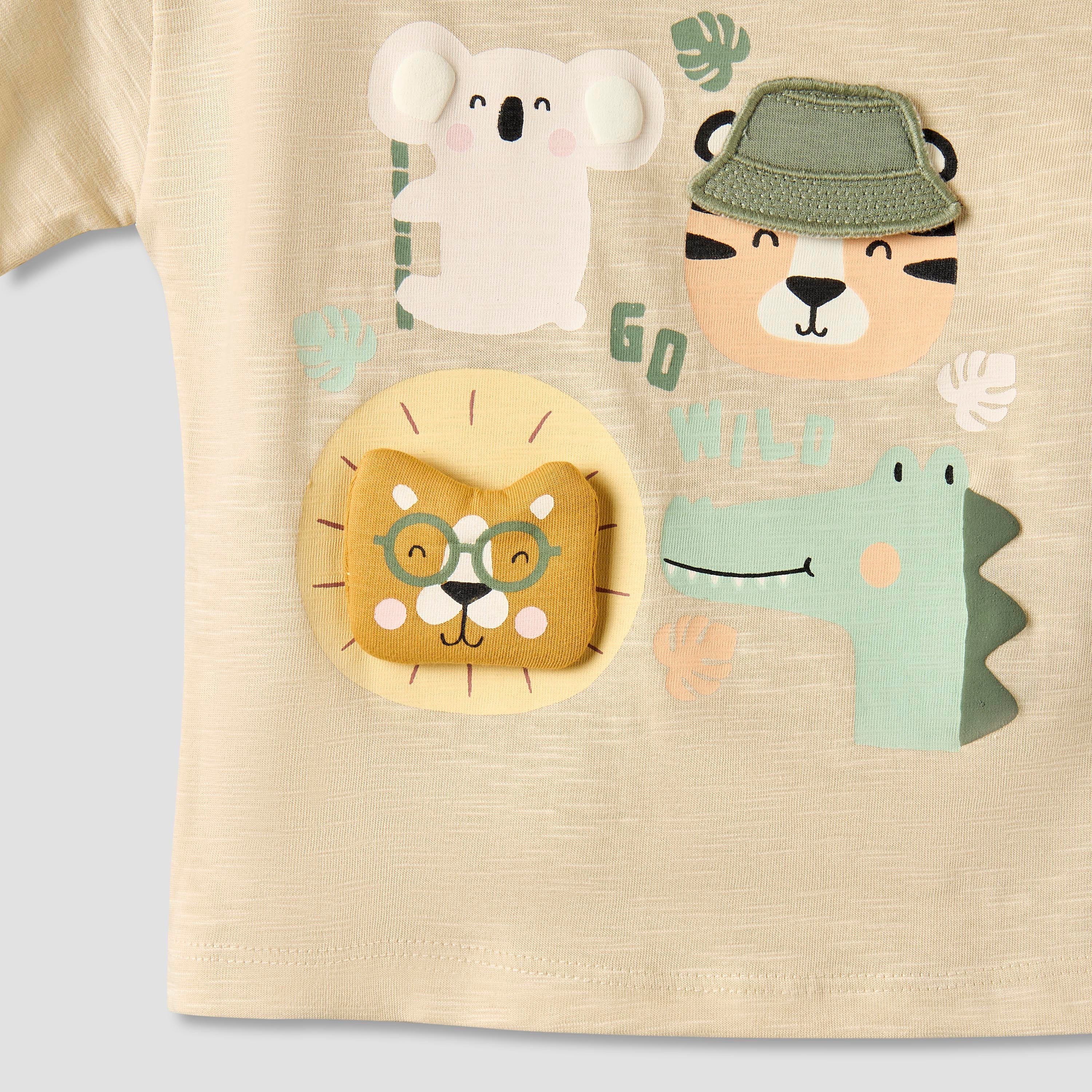 Juniors Crew Neck Short Sleeves T-shirt with Print