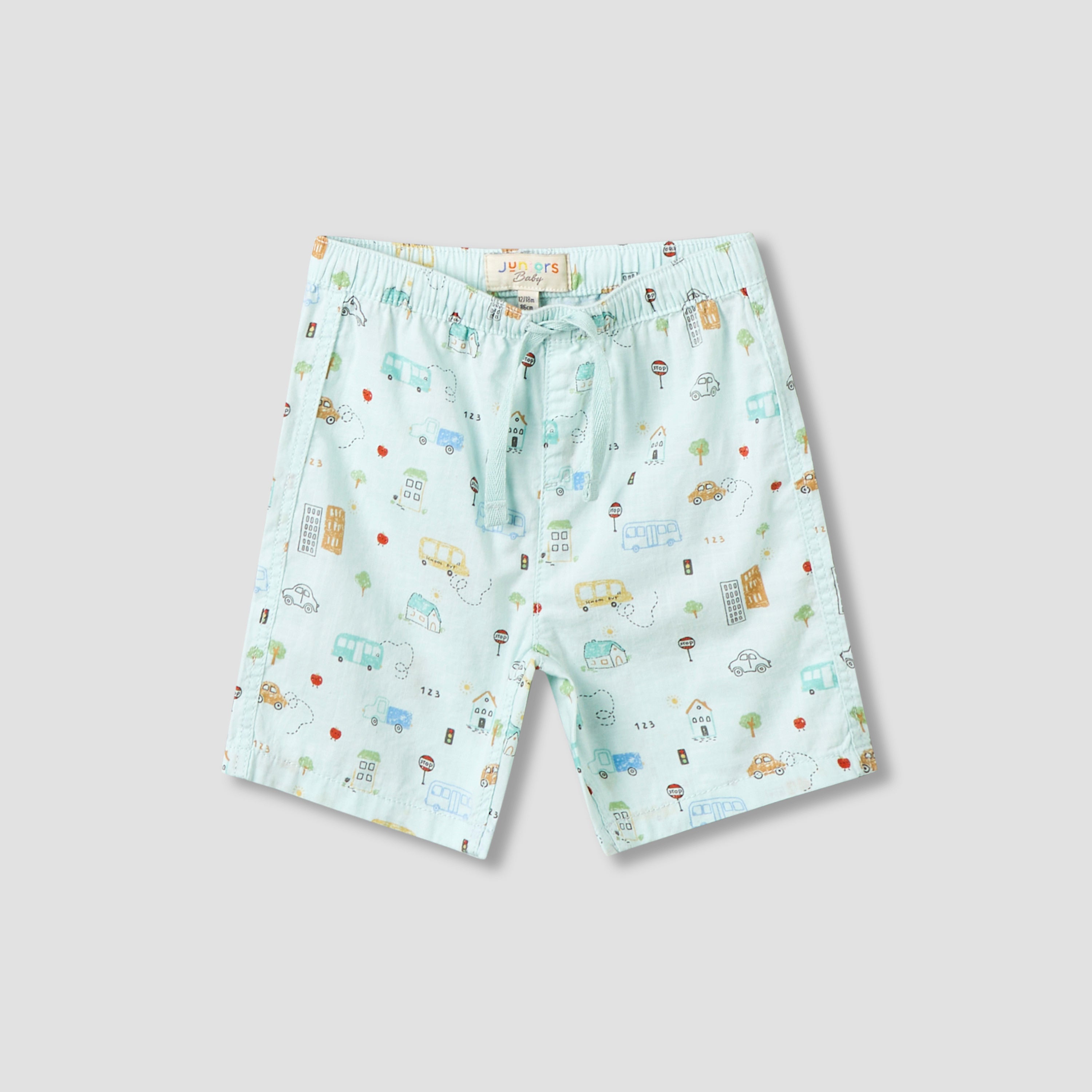 Juniors Collared Neck Short Sleeve Shirt and Shorts Set with Pocket