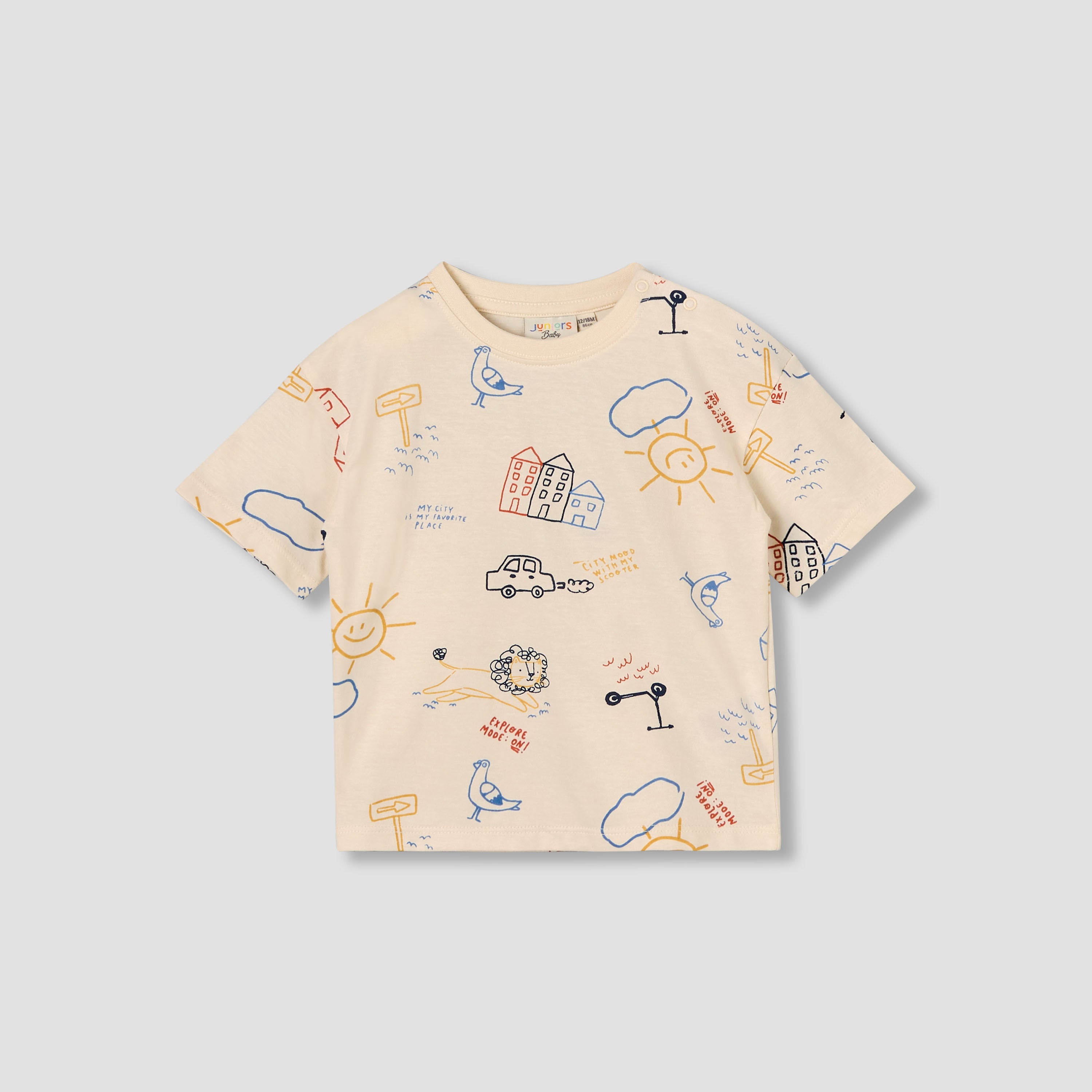 Juniors Crew Neck Short Sleeves T-shirt and Shorts Set with Print