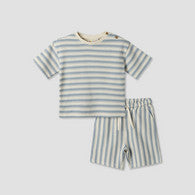 Juniors Crew Neck Short Sleeves T-shirt and Shorts Set with Button Closure-undefined-image-1