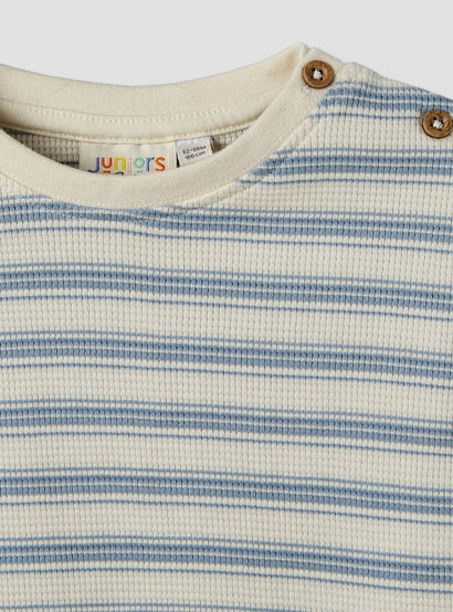 Juniors Crew Neck Short Sleeves T-shirt and Shorts Set with Button Closure-baby-boys-clothing-setsandcoords-image-5