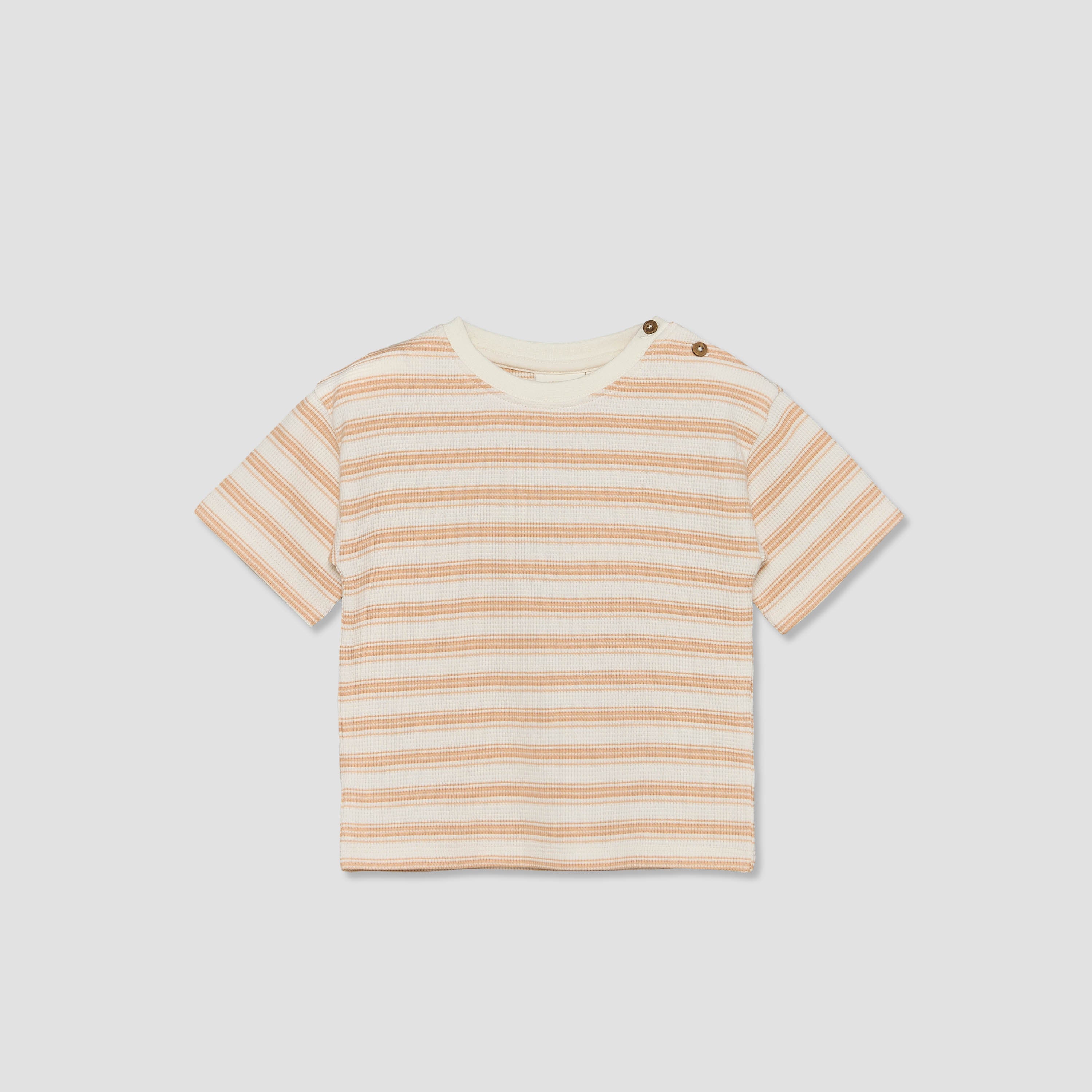Juniors Crew Neck Short Sleeves T-shirt and Shorts Set with Stripes