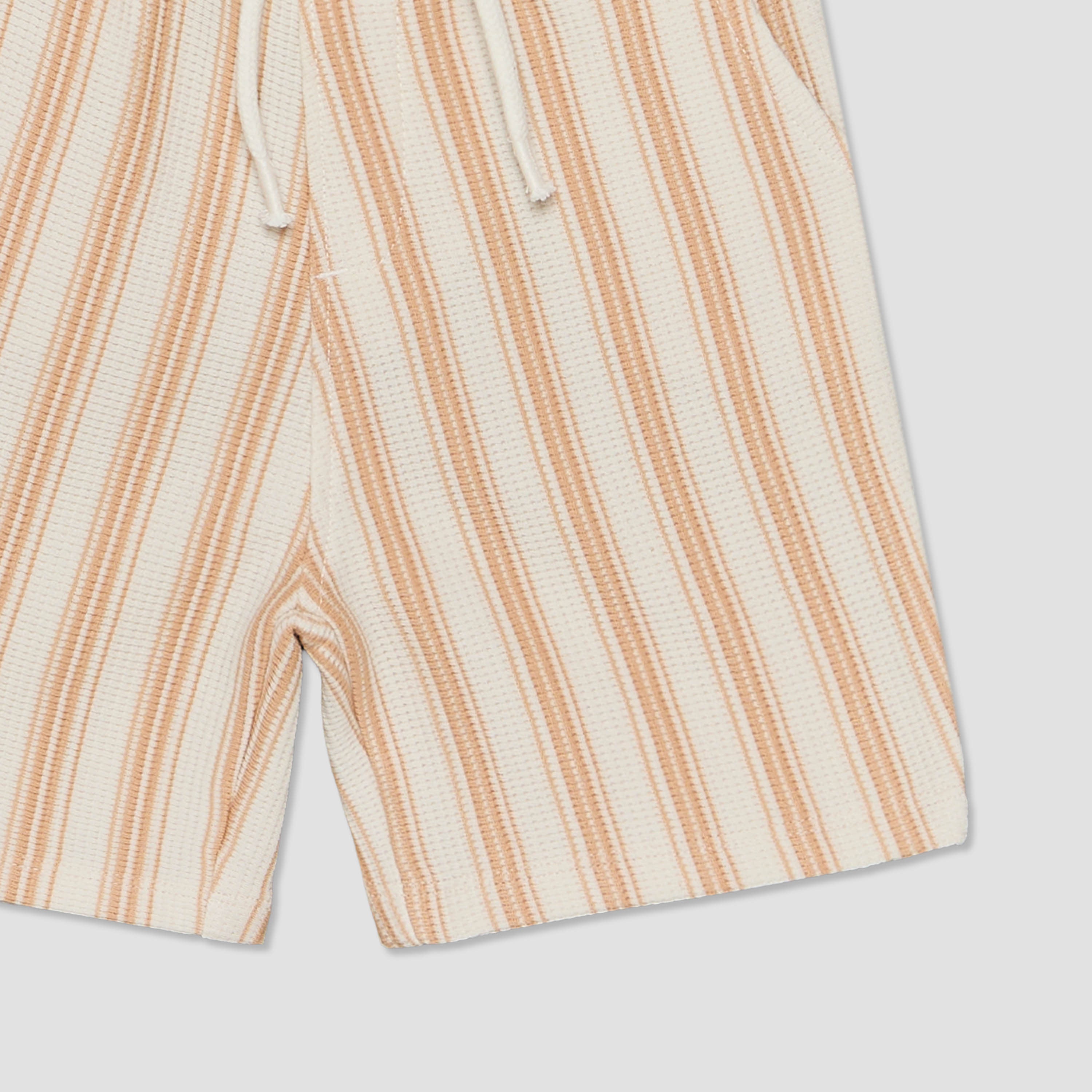 Juniors Crew Neck Short Sleeves T-shirt and Shorts Set with Stripes