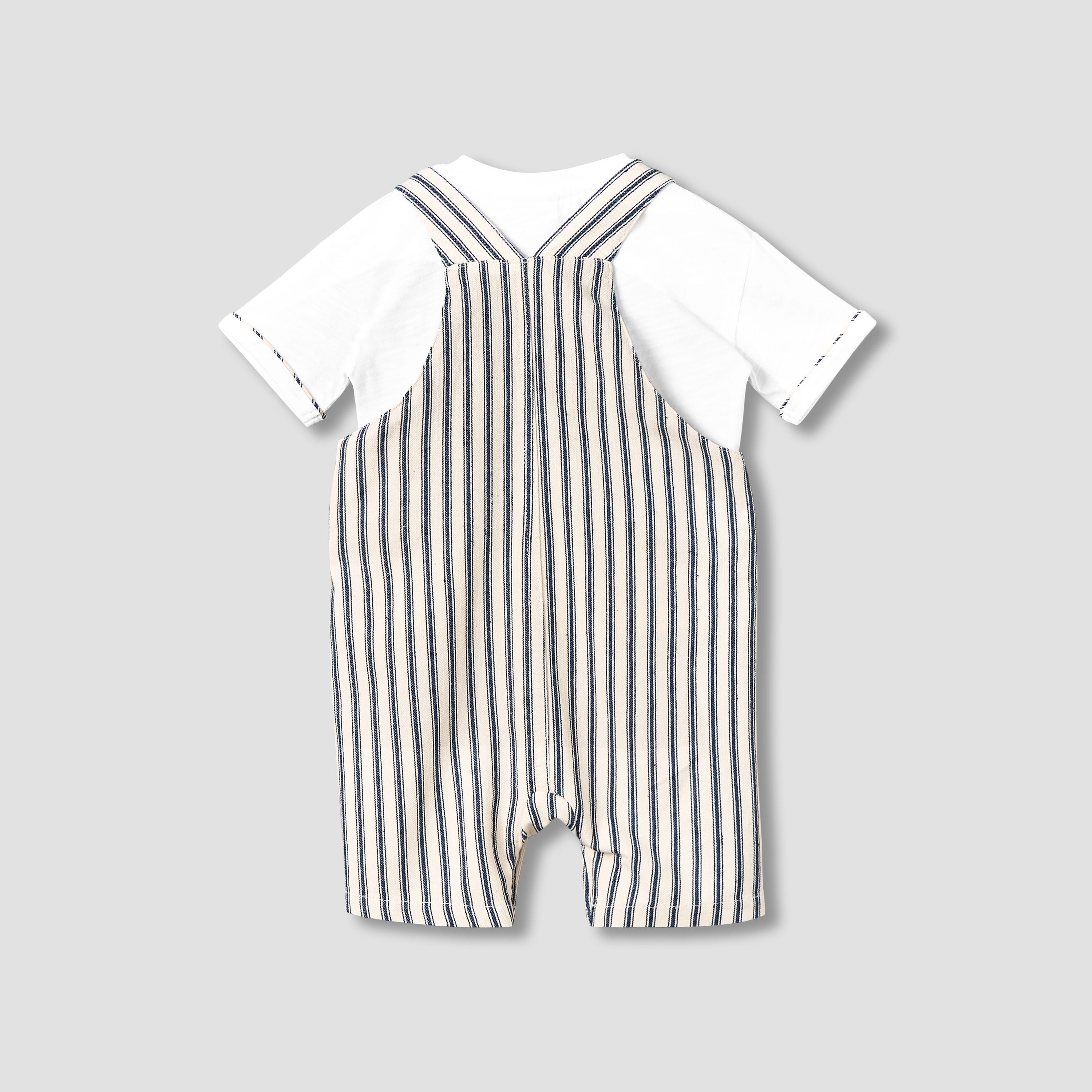 Juniors Crew Neck Short Sleeve T-shirt and Dungaree Set with Pocket