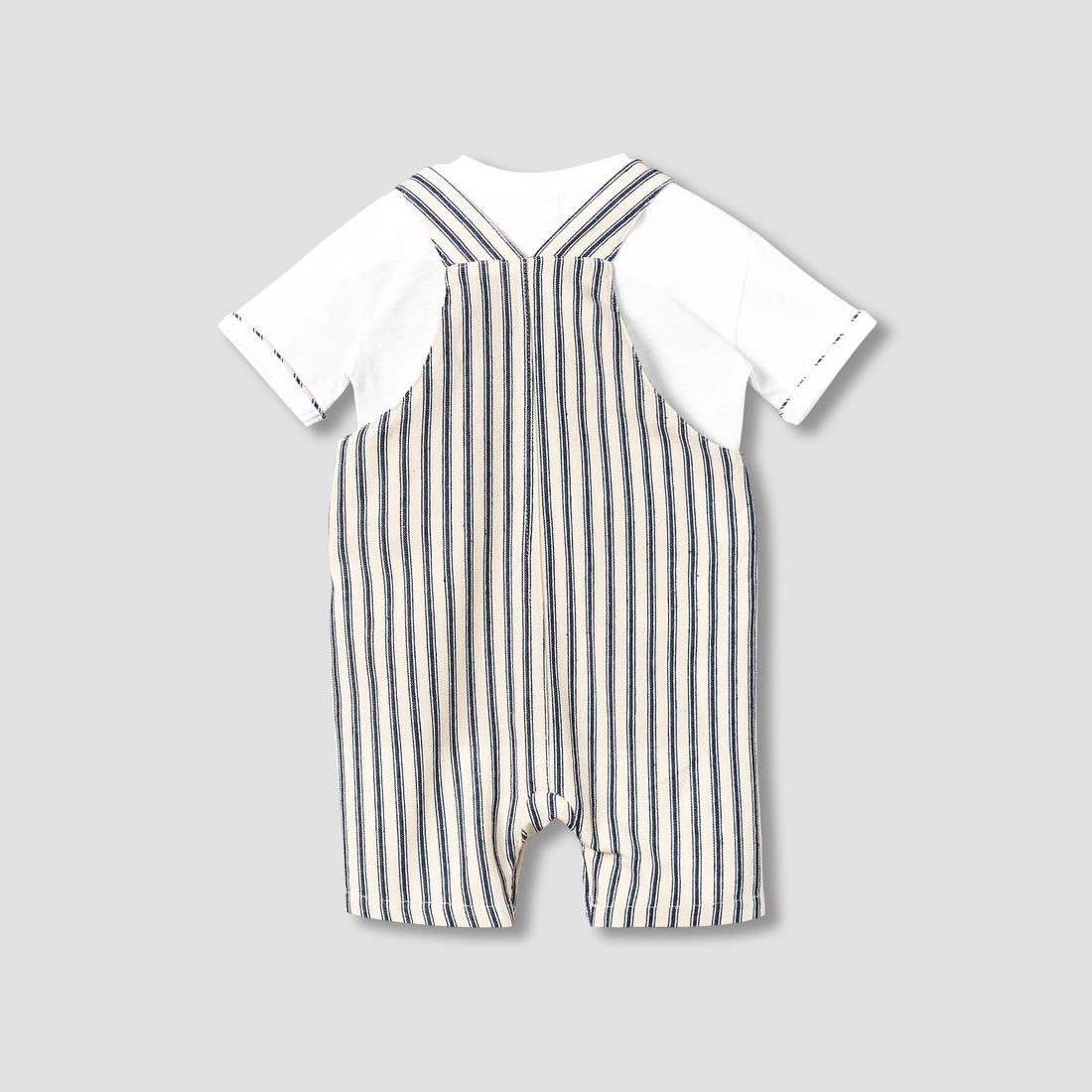Juniors Crew Neck Short Sleeve T-shirt and Dungaree Set with Pocket
